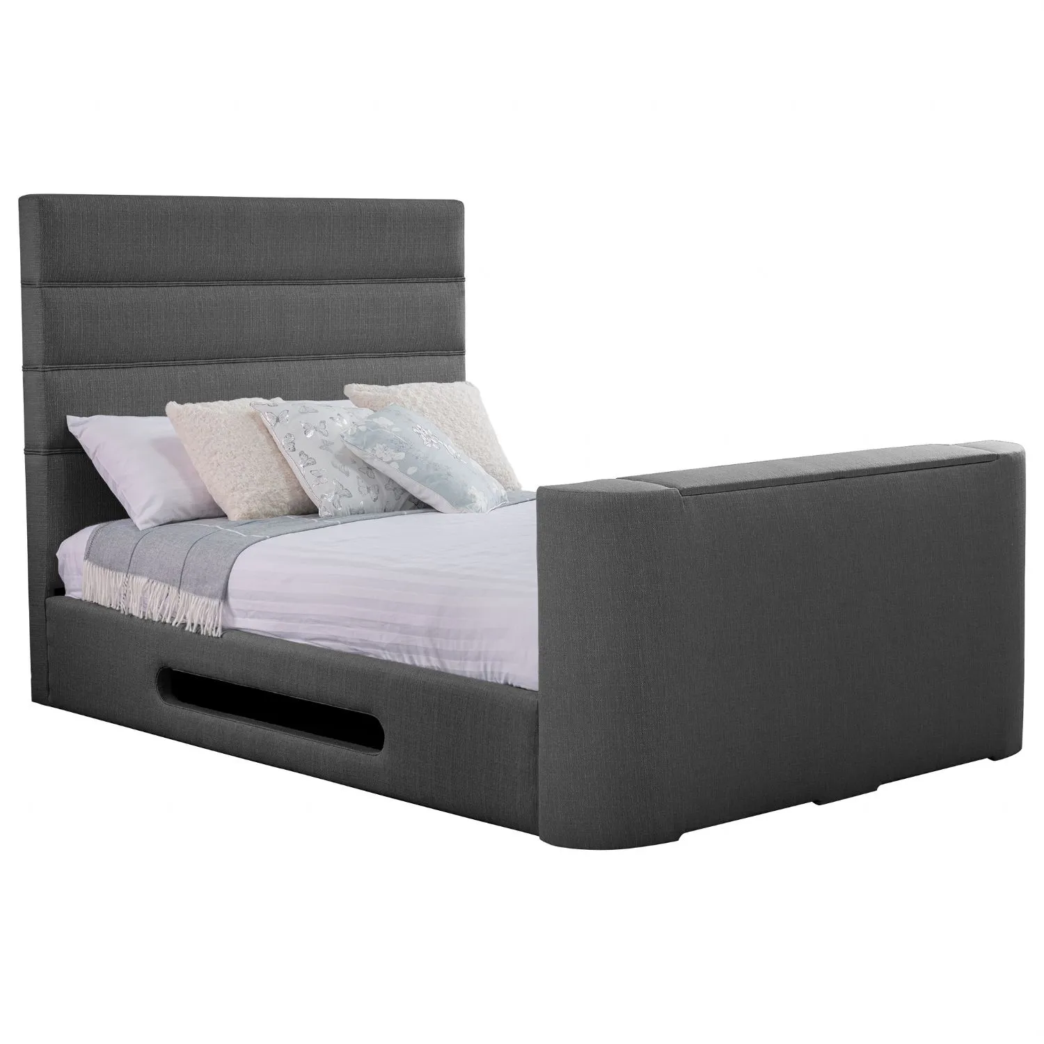 Grey Mazarine Standard King Size TV Bed