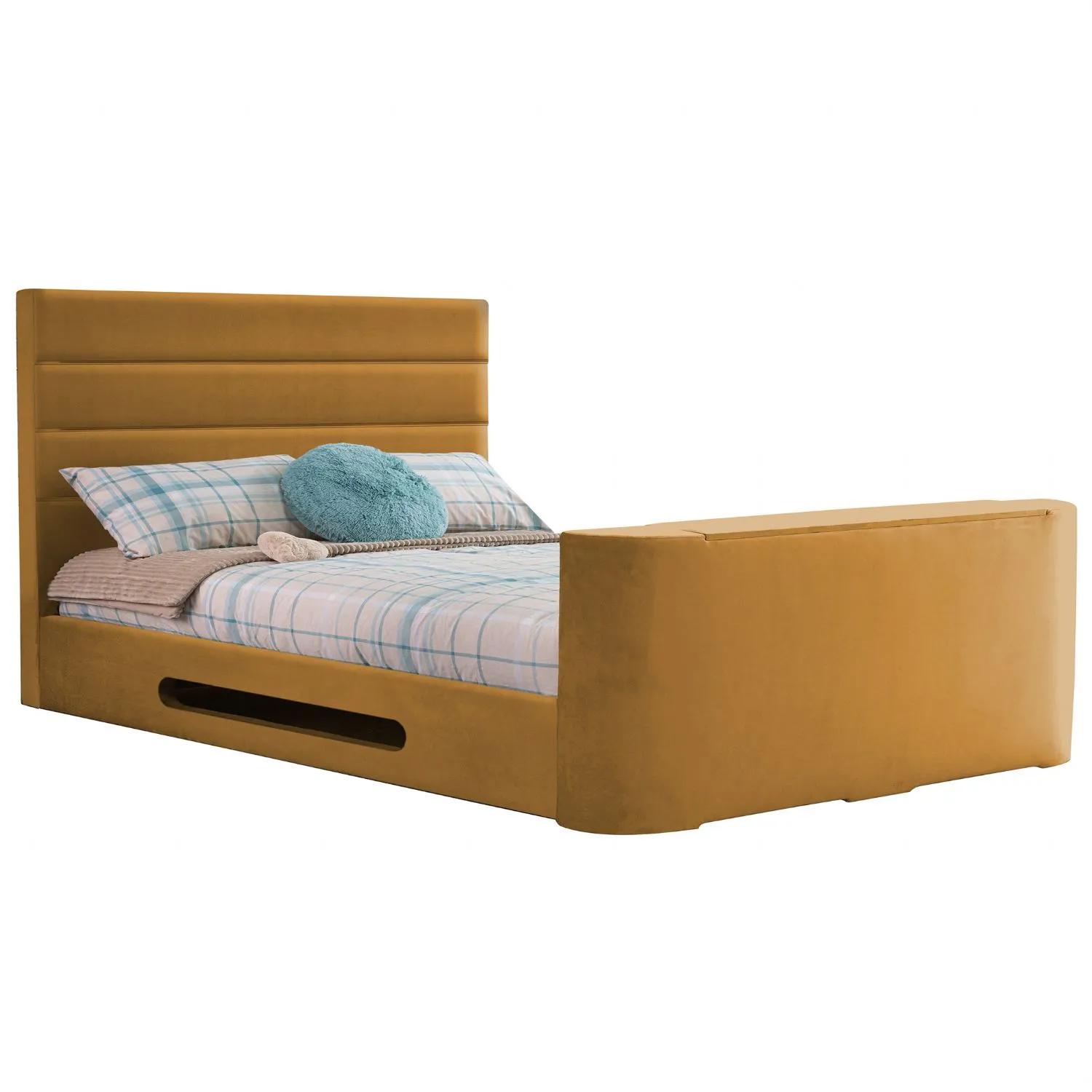 Mustard Mazarine Standard Super King Size TV Bed