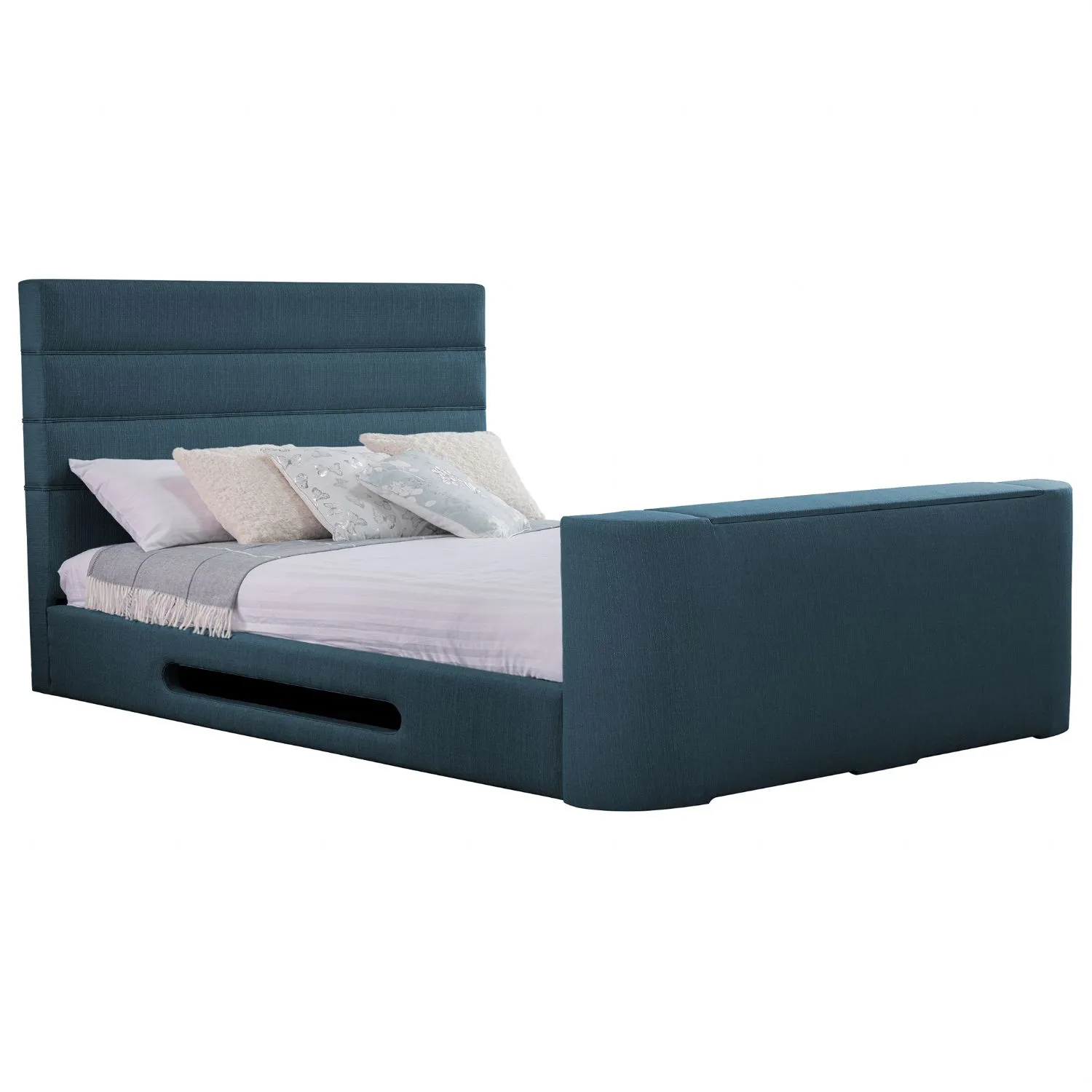 Deep Blue Mazarine Standard Super King Size TV Bed