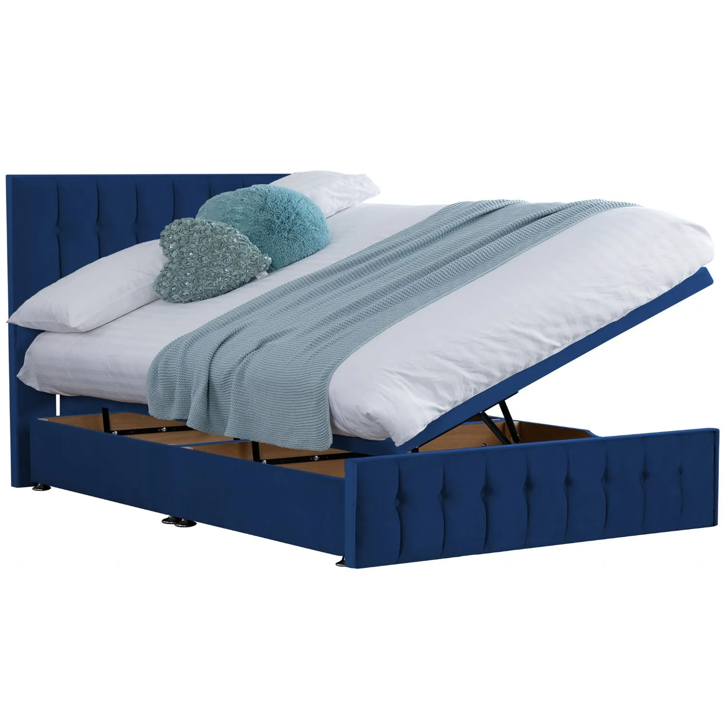 Royal Blue Rhythm Super King Size Bed Frame