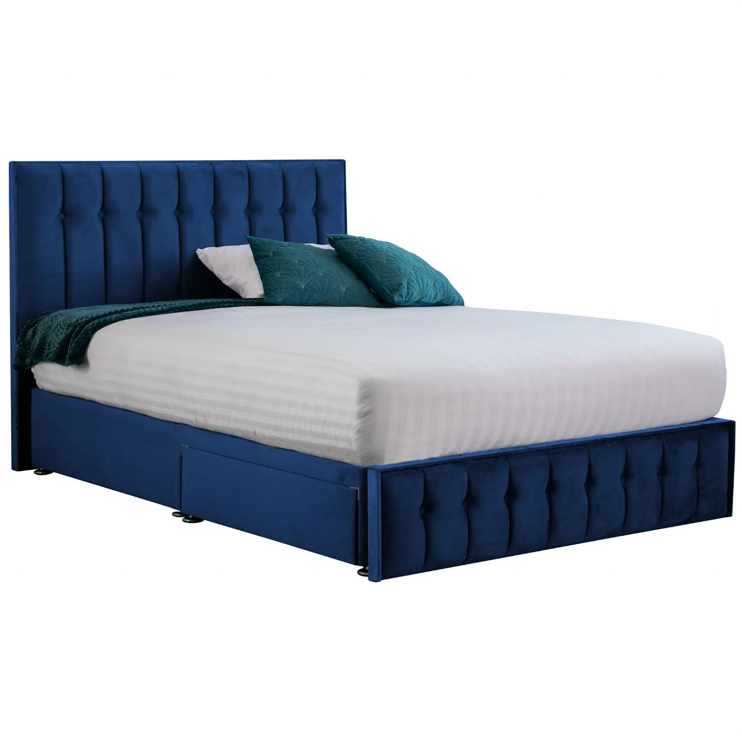 Royal Blue Rhythm Super King Size Bed Frame