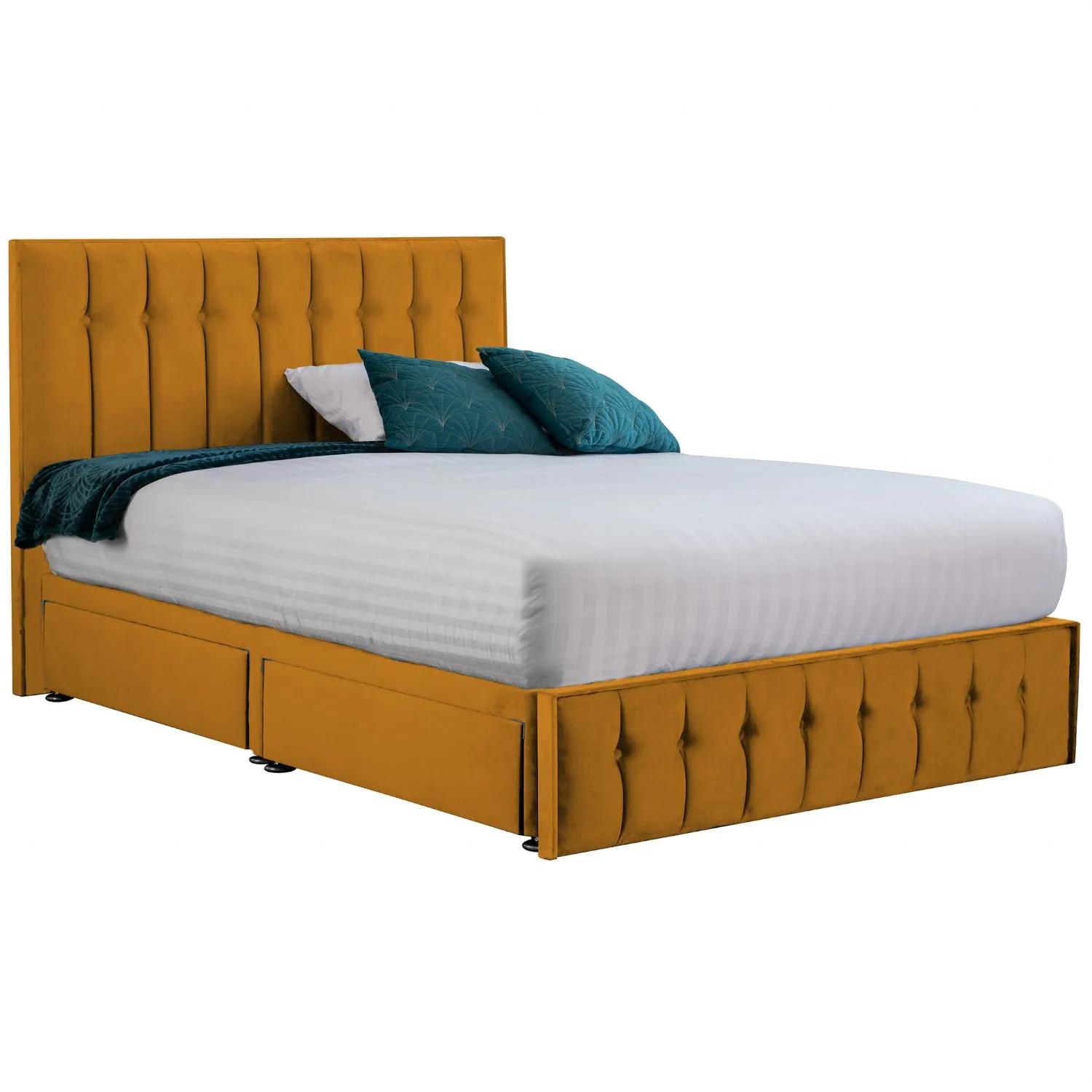 Mustard Rhythm Super King Size Bed Frame