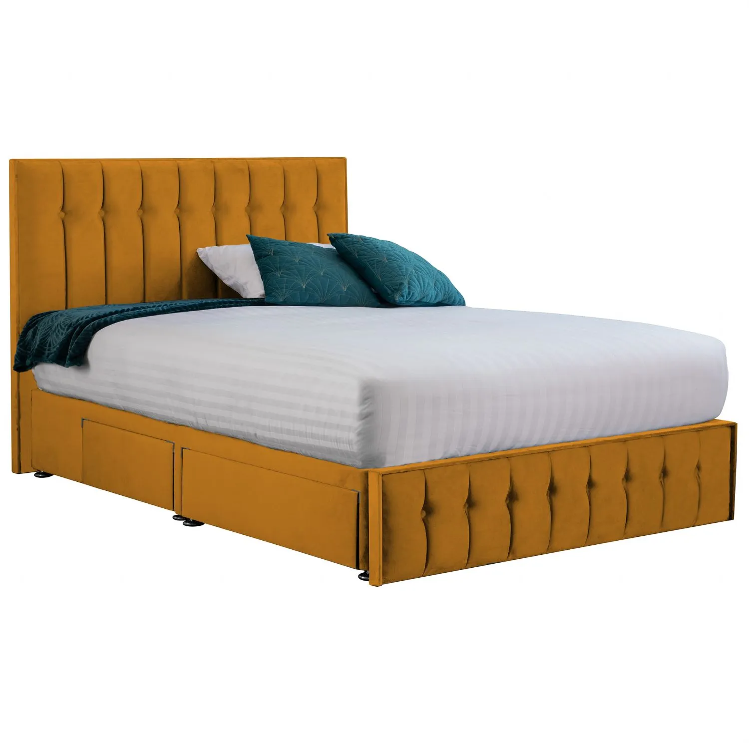 Mustard Rhythm Super King Size Bed Frame