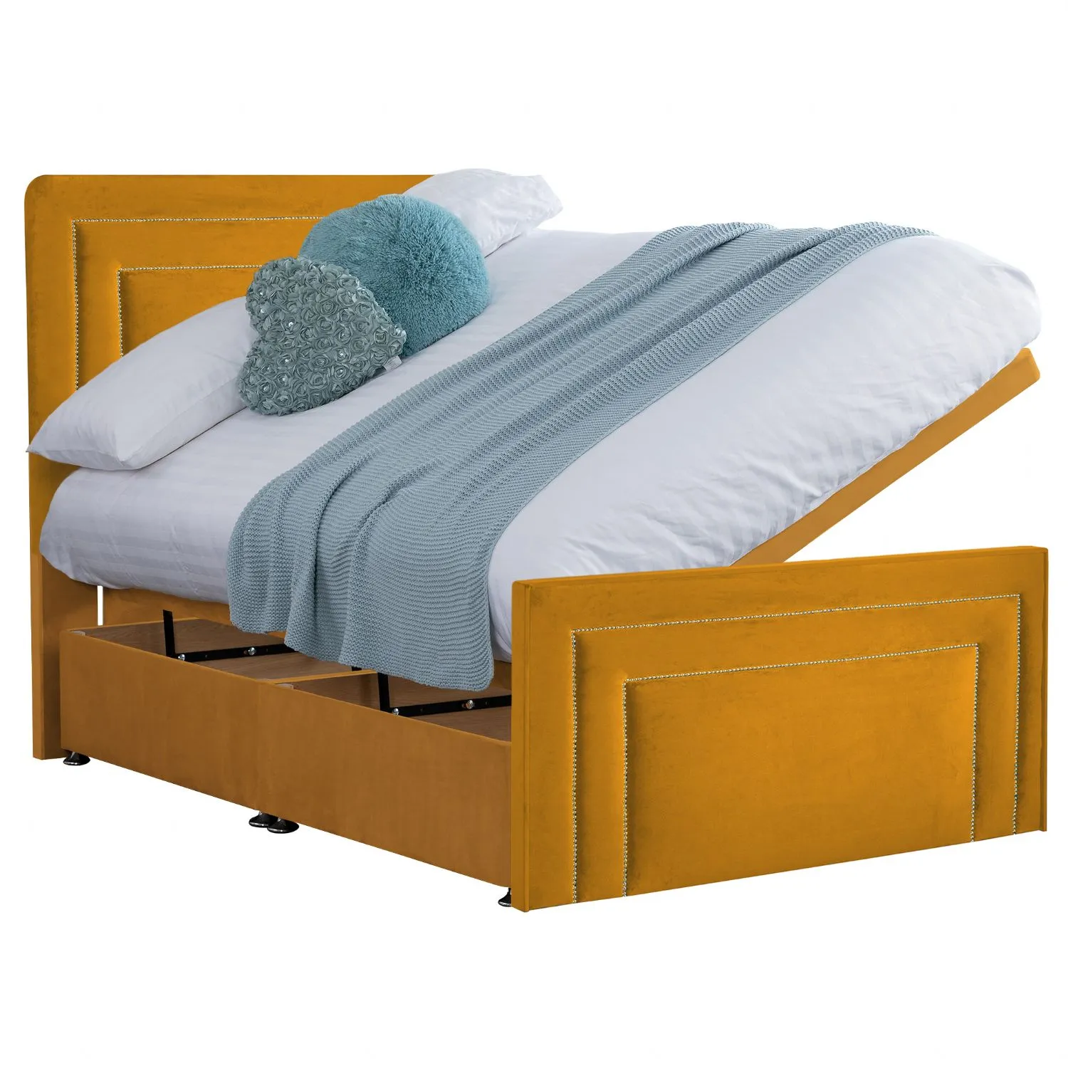 Mustard Style Brogan Small Double Fabric Bed