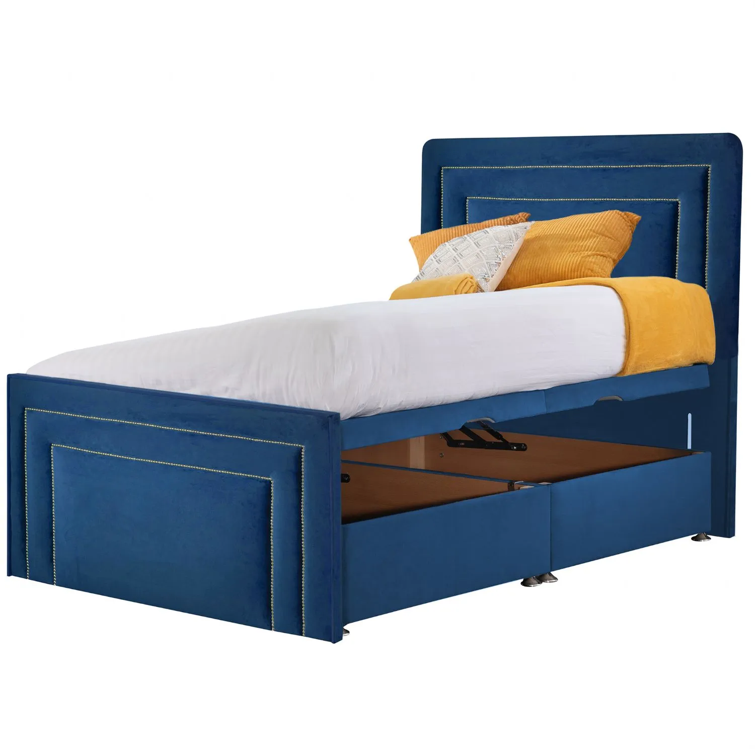 Royal Blue Style Brogan Small Double Fabric Bed