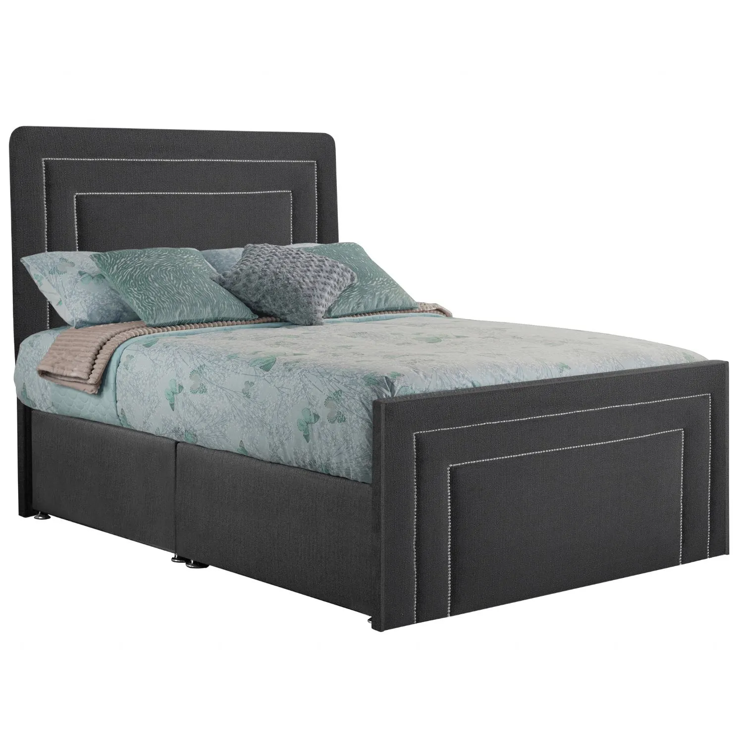 Grey Style Brogan Small Double Fabric Bed