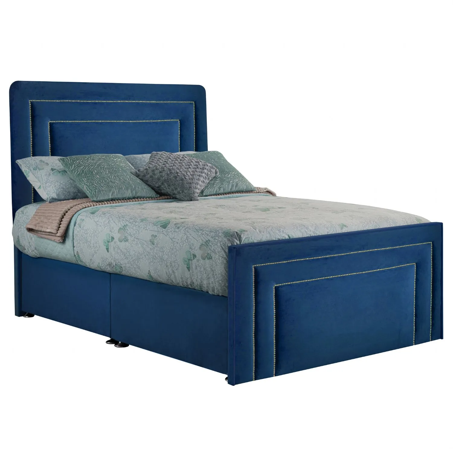 Deep Blue Style Brogan Small Double Fabric Bed