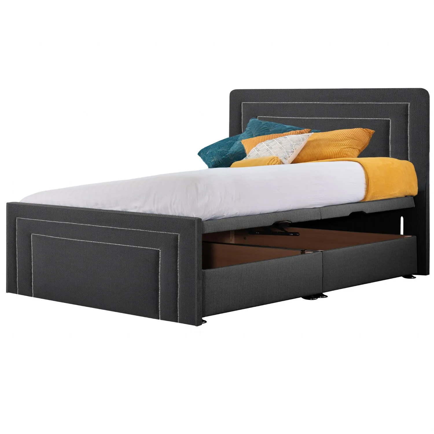 Grey Style Brogan Super King Size Fabric Bed