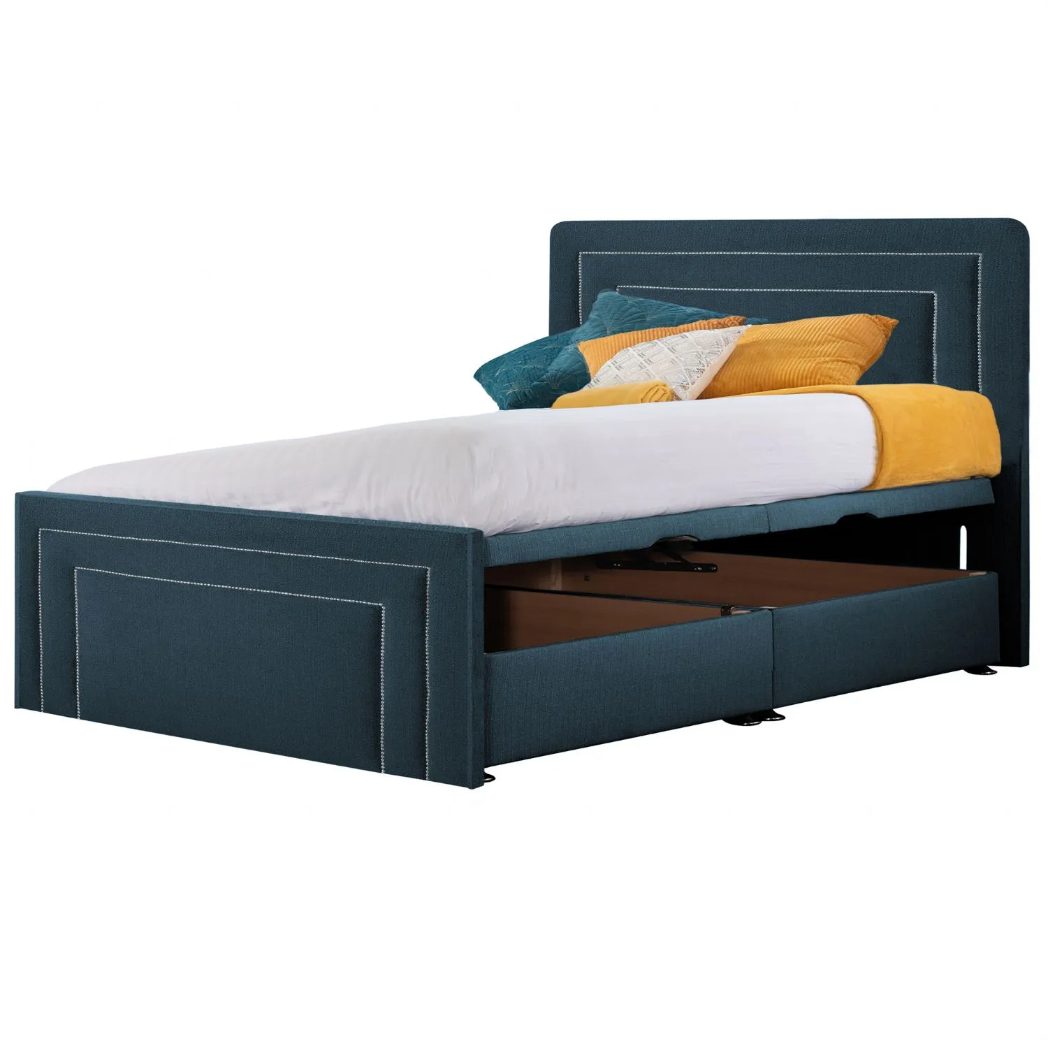 Deep Blue Style Brogan Super King Size Fabric Bed