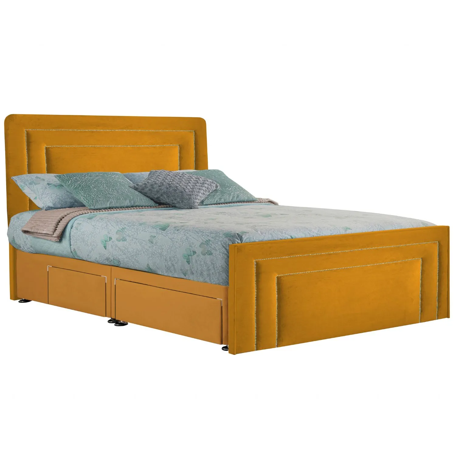 Mustard Style Brogan Super King Size Fabric Bed