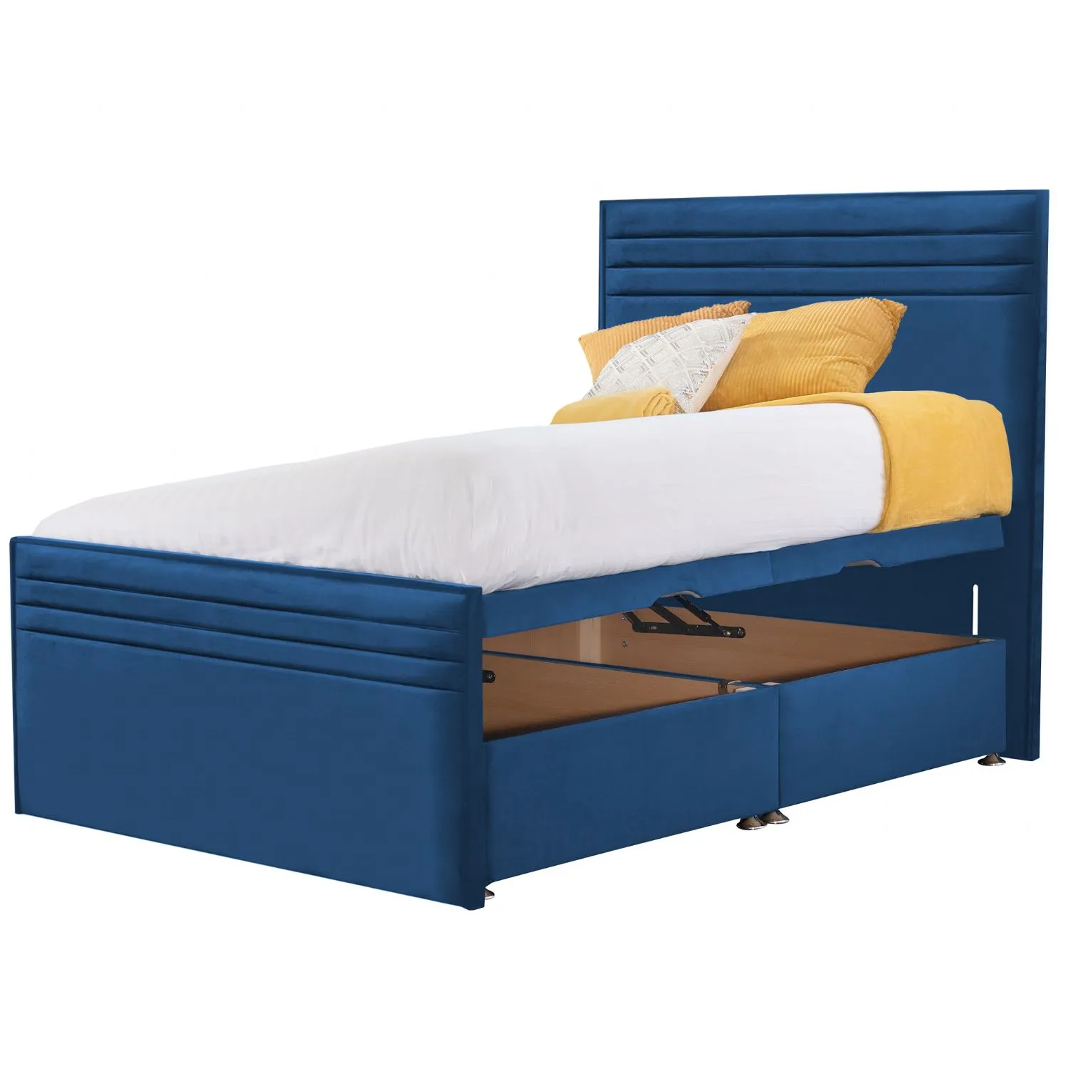 Royal Blue Style Chic Hybrid Small Double Fabric Bed