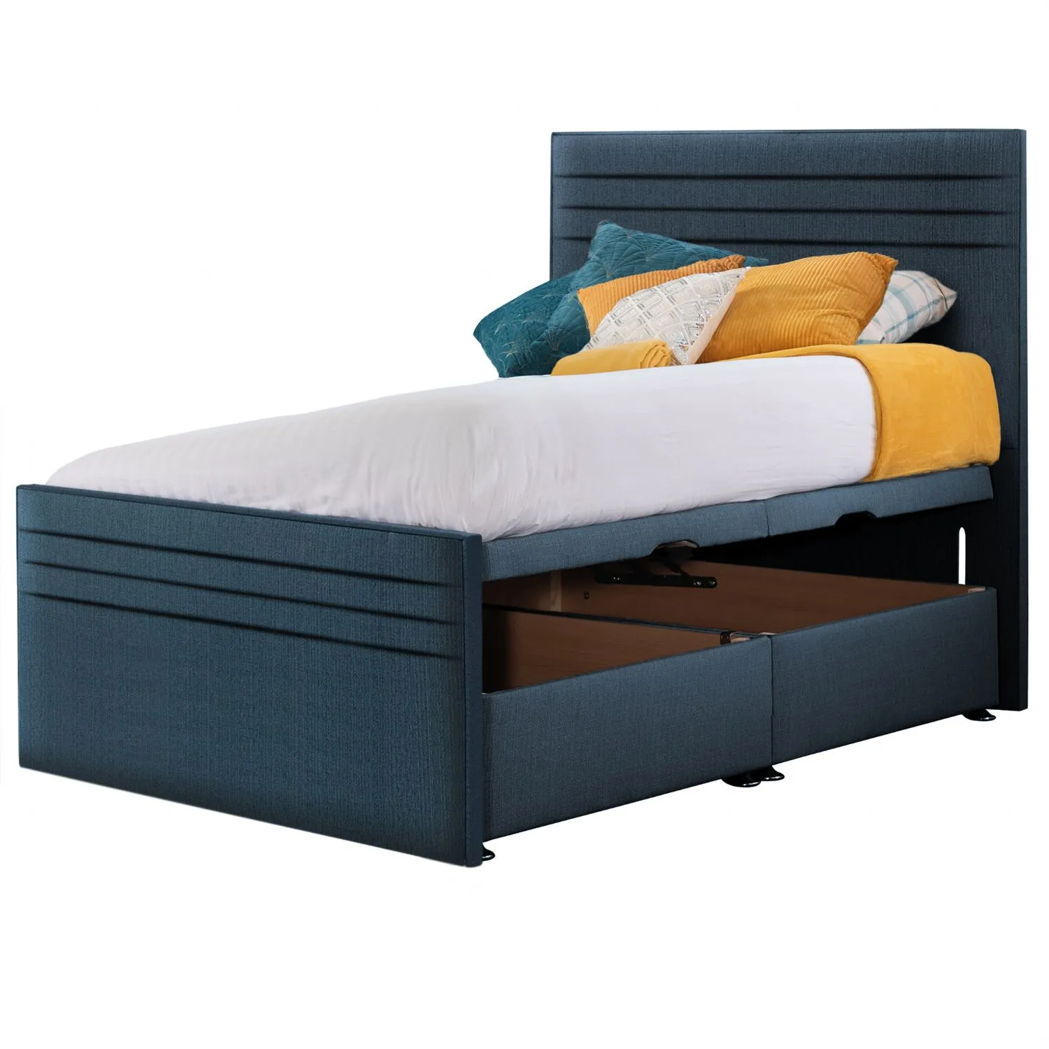 Deep Blue Style Chic Hybrid Small Double Fabric Bed