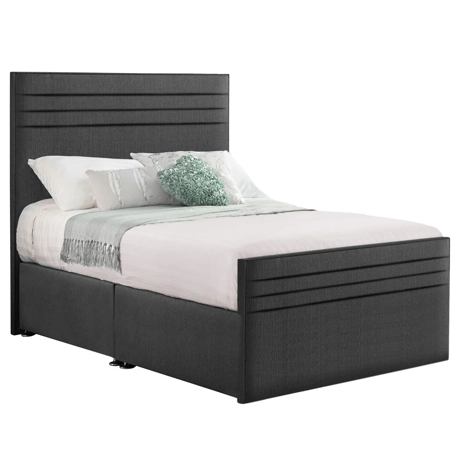 Grey Style Chic Hybrid Small Double Fabric Bed