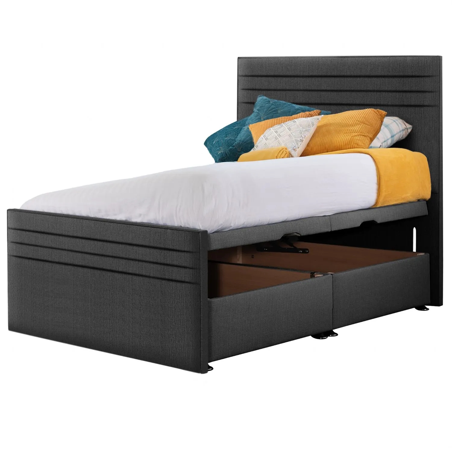 Grey Style Chic Hybrid Double Fabric Bed