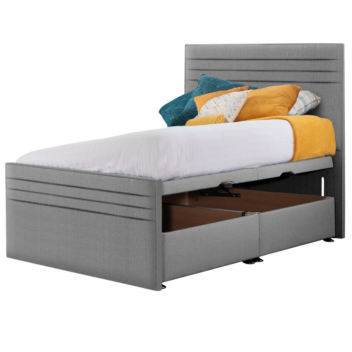 Ash Style Chic Hybrid Double Fabric Bed