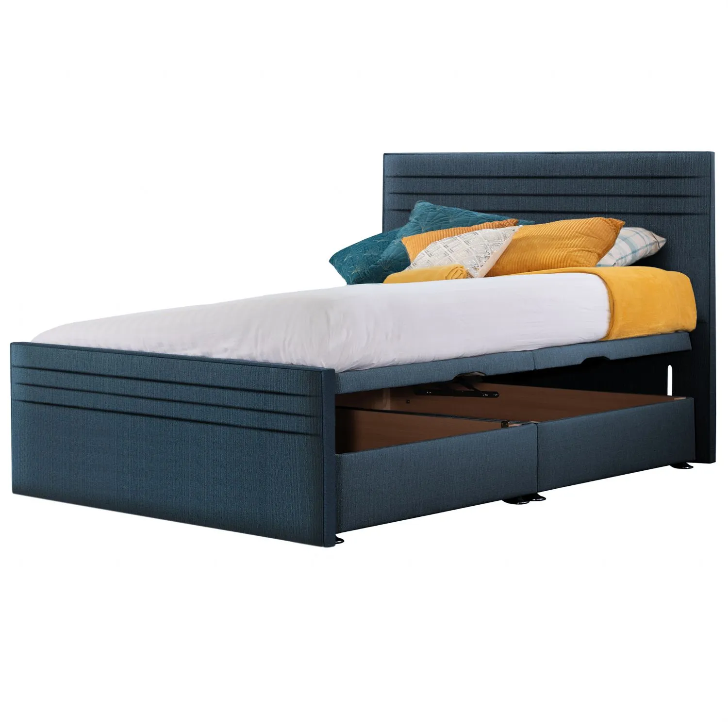 Deep Blue Style Chic Hybrid Super King Size Fabric Bed