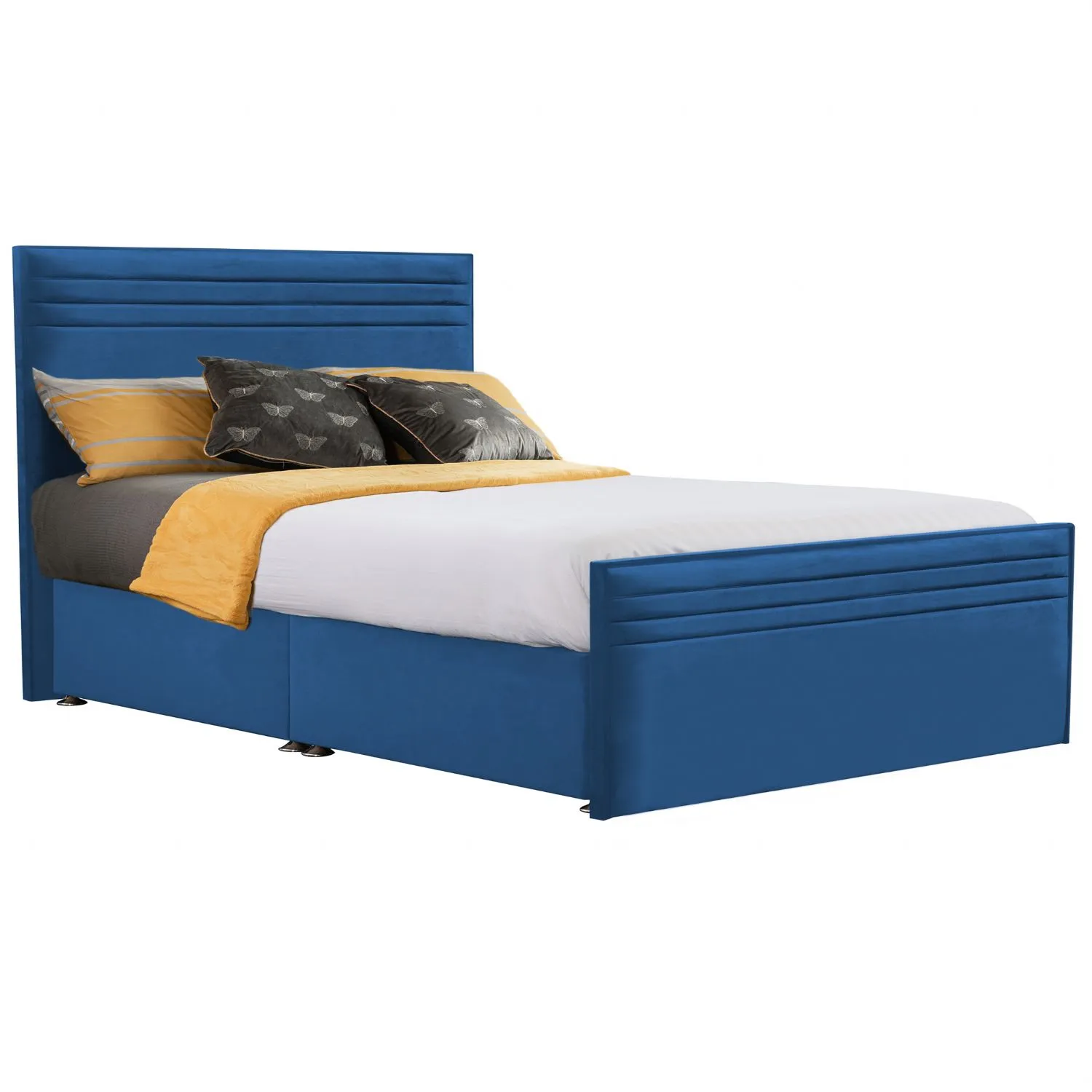 Royal Blue Style Chic Hybrid Super King Size Fabric Bed