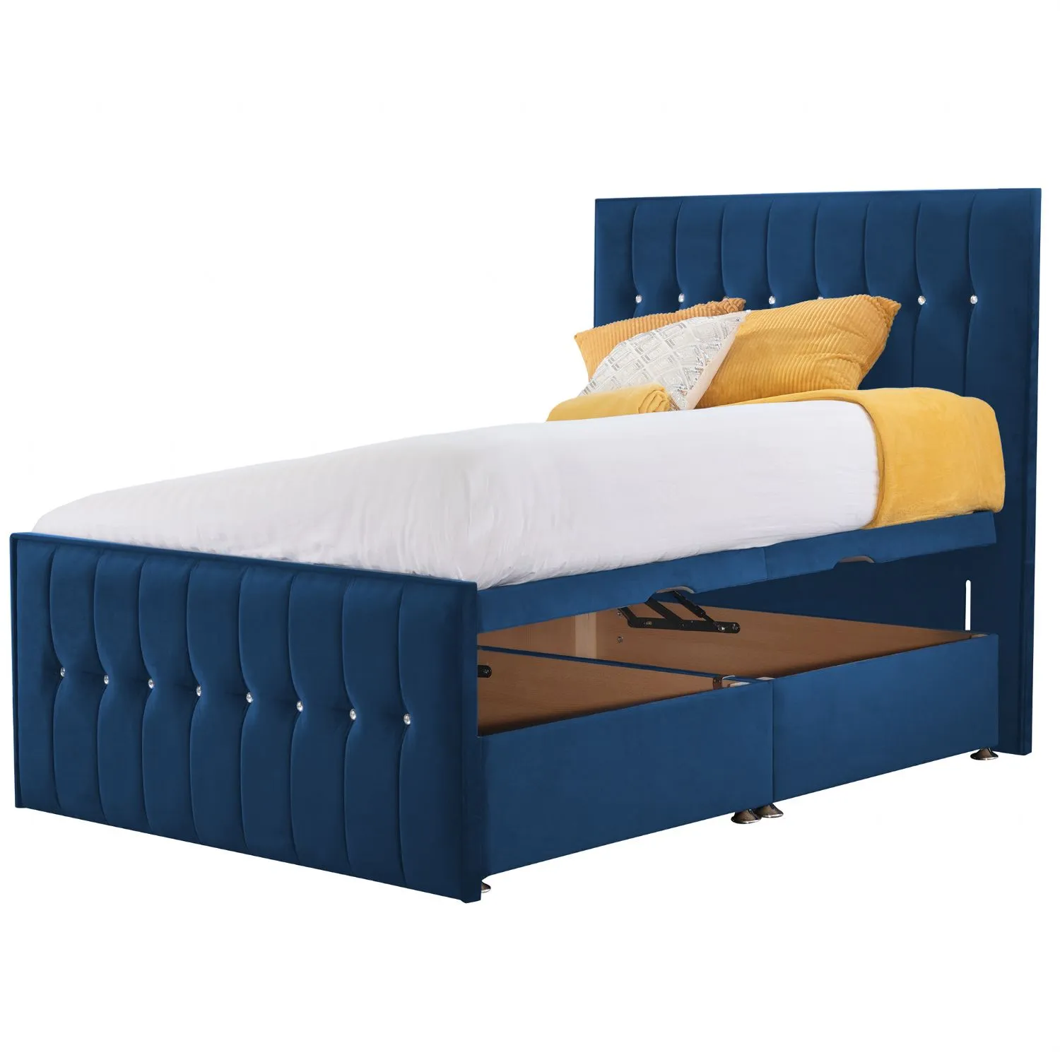 Royal Blue Style Sparkle Hybrid Small Double Fabric Bed