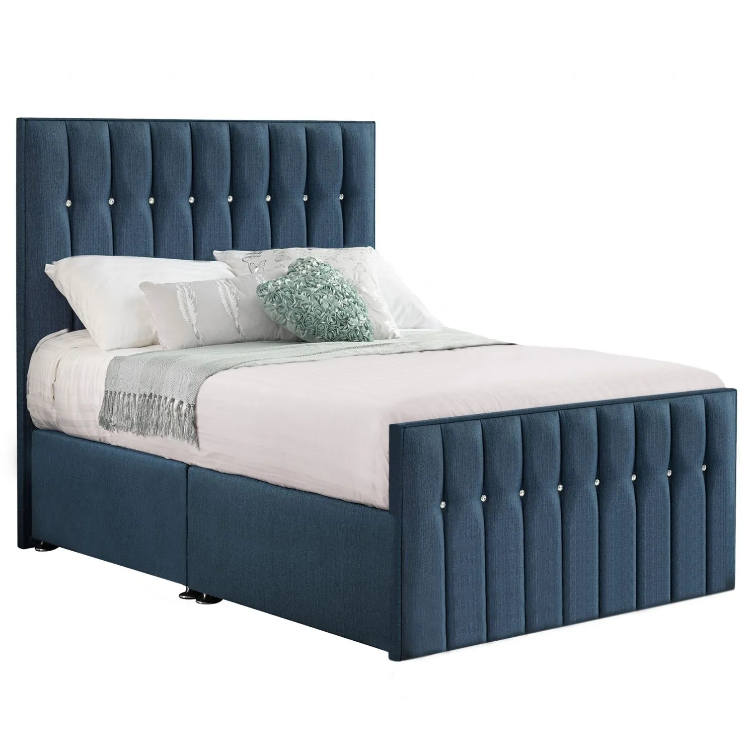 Deep Blue Style Sparkle Hybrid Small Double Fabric Bed