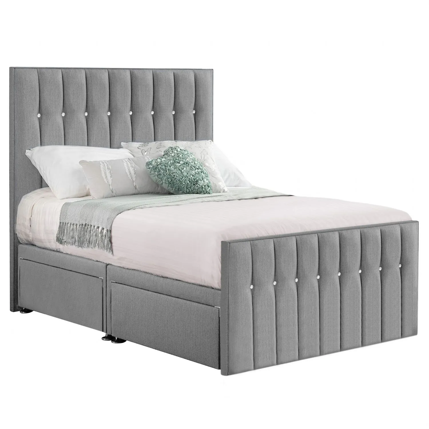 Ash Style Sparkle Hybrid Small Double Fabric Bed