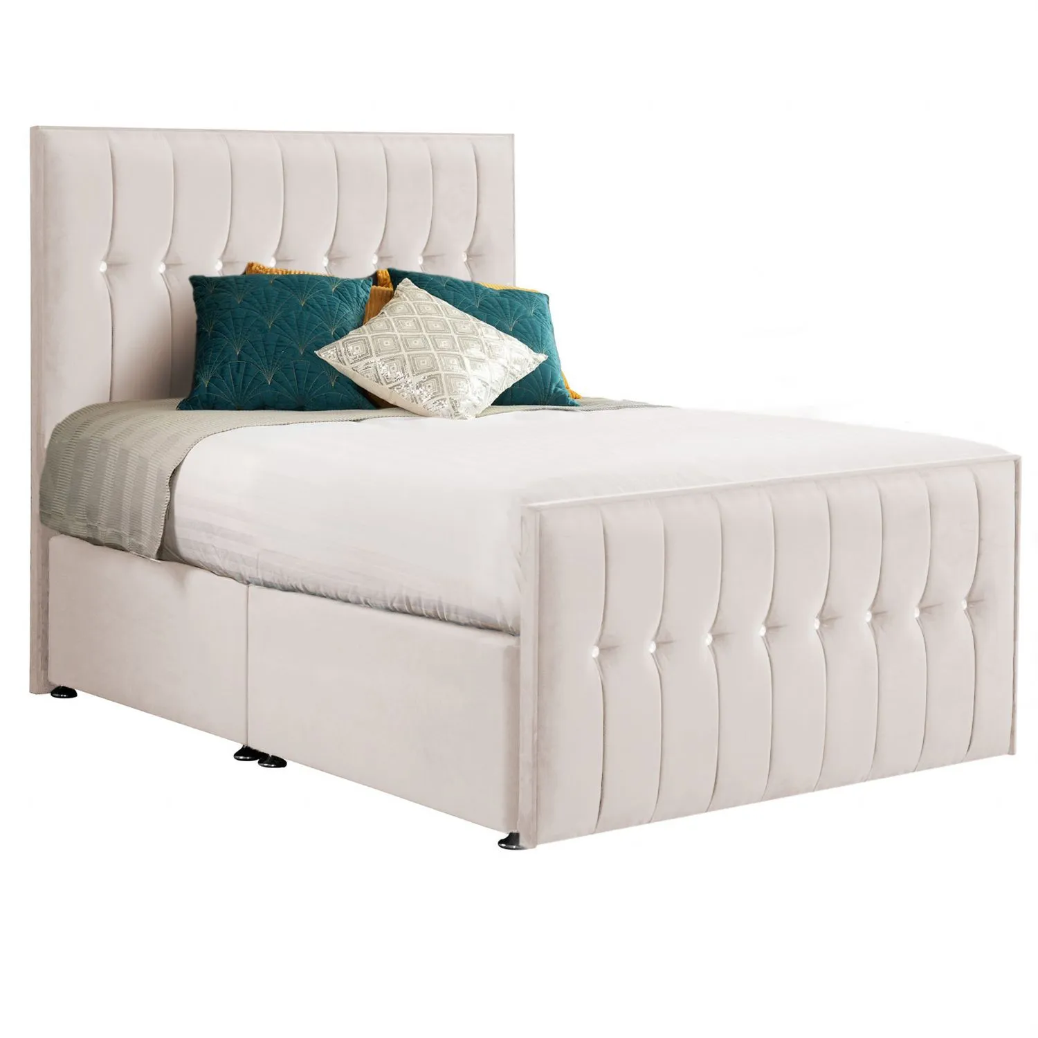 Oyster Style Sparkle Hybrid Double Fabric Bed