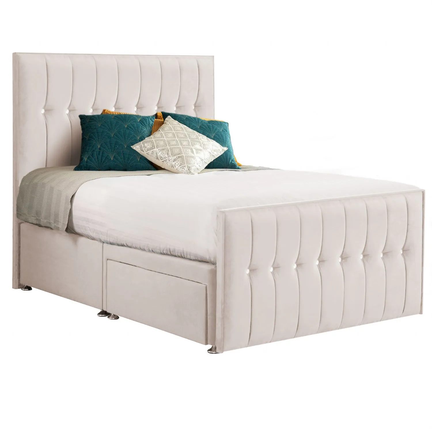 Oyster Style Sparkle Hybrid Double Fabric Bed