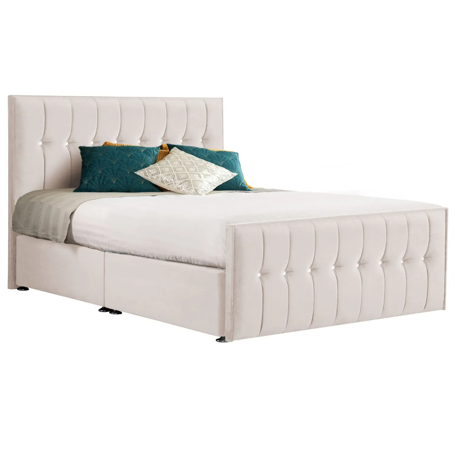 Oyster Style Sparkle Hybrid Super King Size Fabric Bed