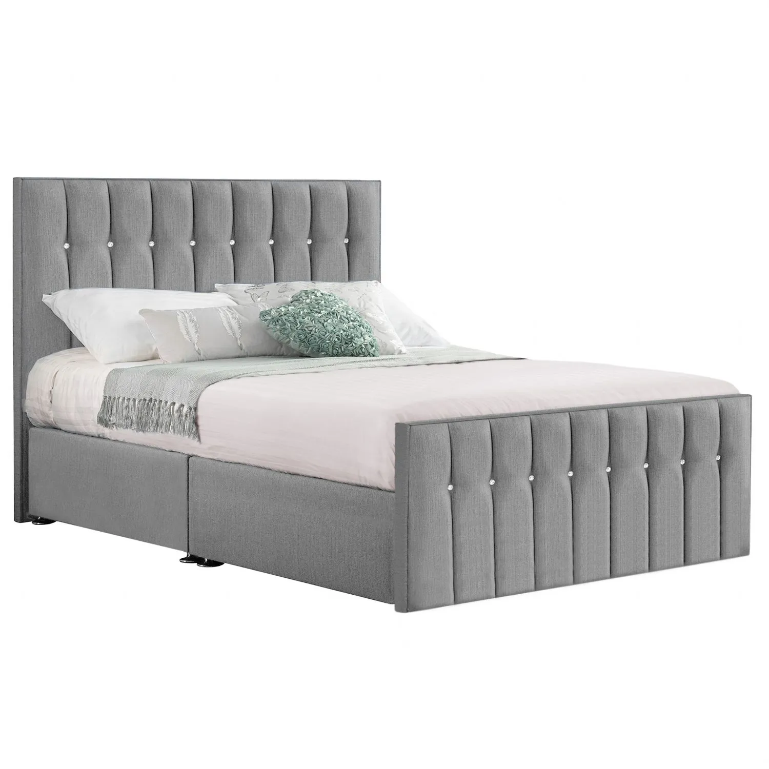 Ash Style Sparkle Hybrid Super King Size Fabric Bed