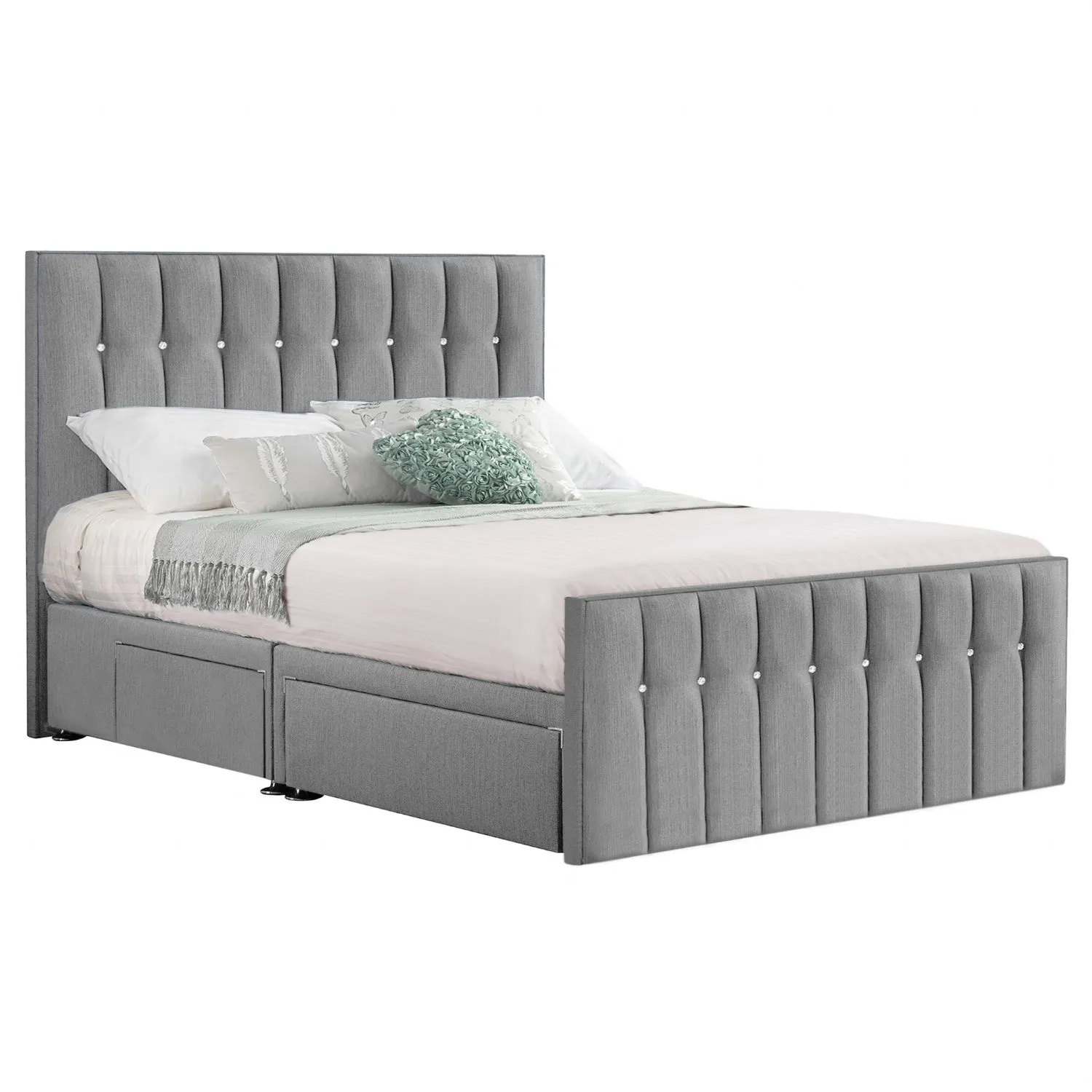 Ash Style Sparkle Hybrid Super King Size Fabric Bed