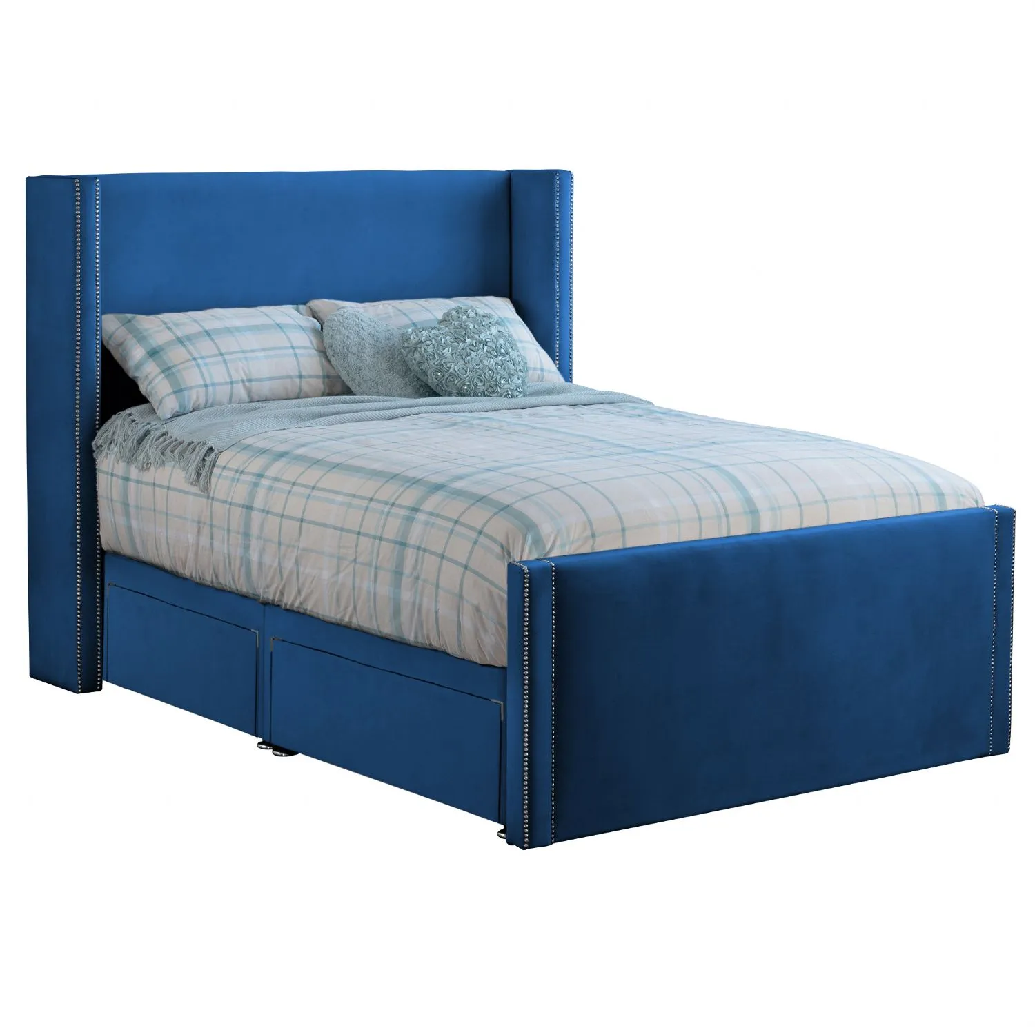 Royal Blue Tallis King Size Bed Frame