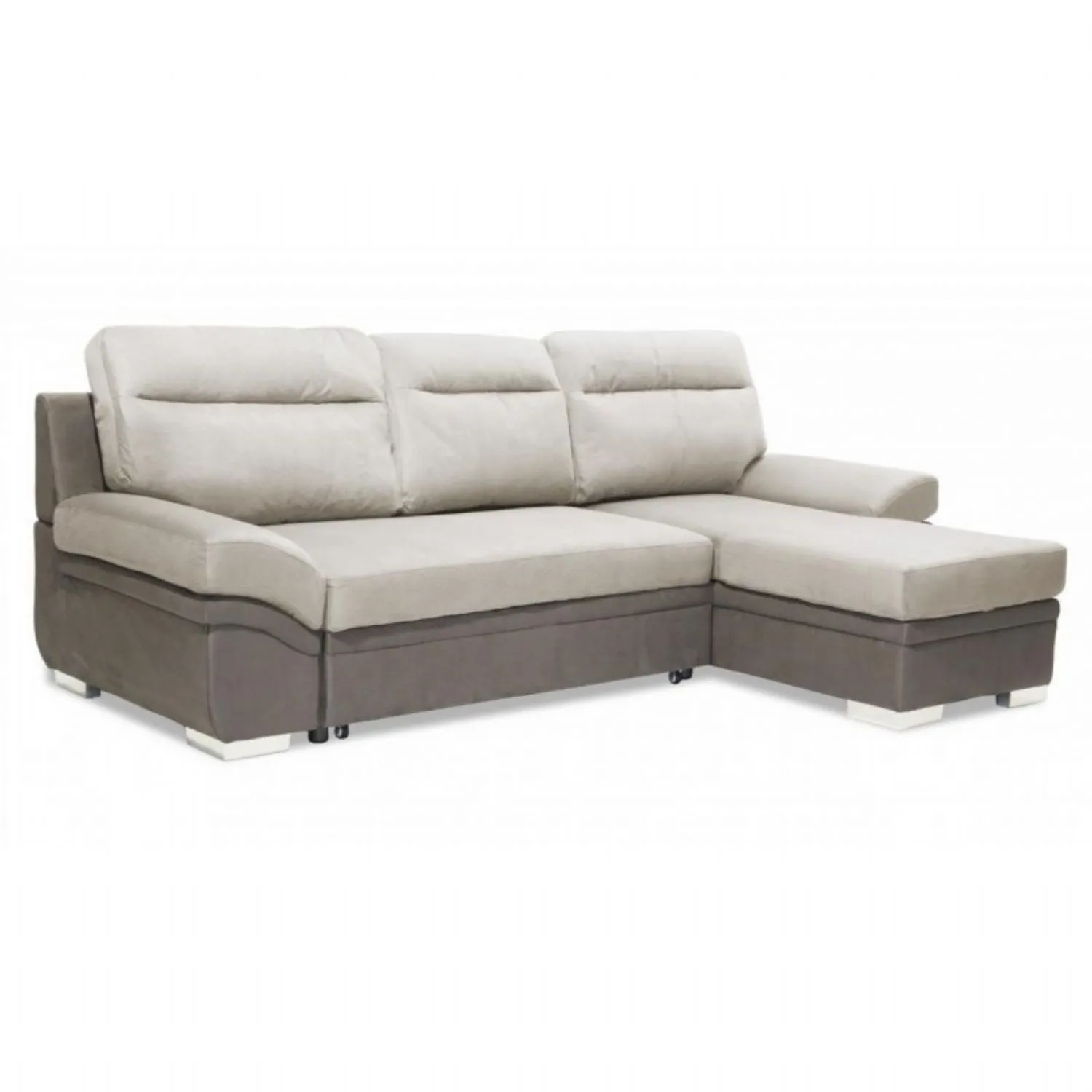 Fabric Corner Sofa Bed with Ottoman Chaise