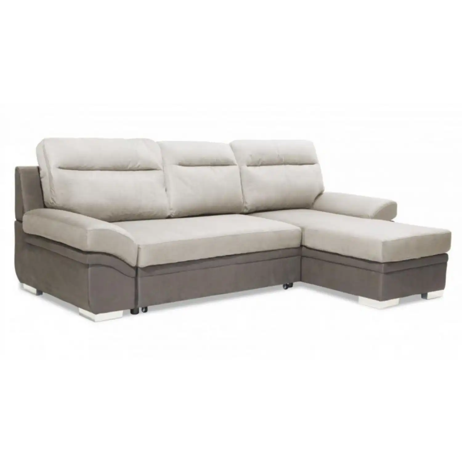 Jessy Fabric Corner Sofa Bed with Ottoman Chaise
