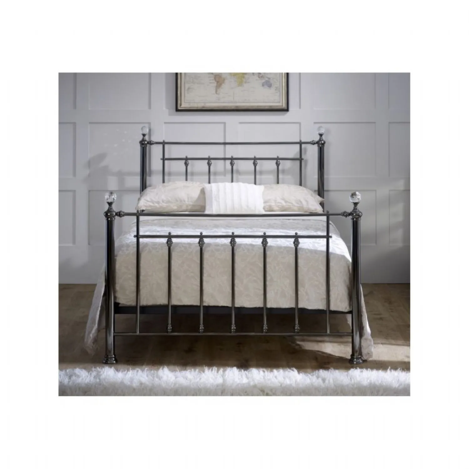 Black Chrome 4ft 6 High End Bed