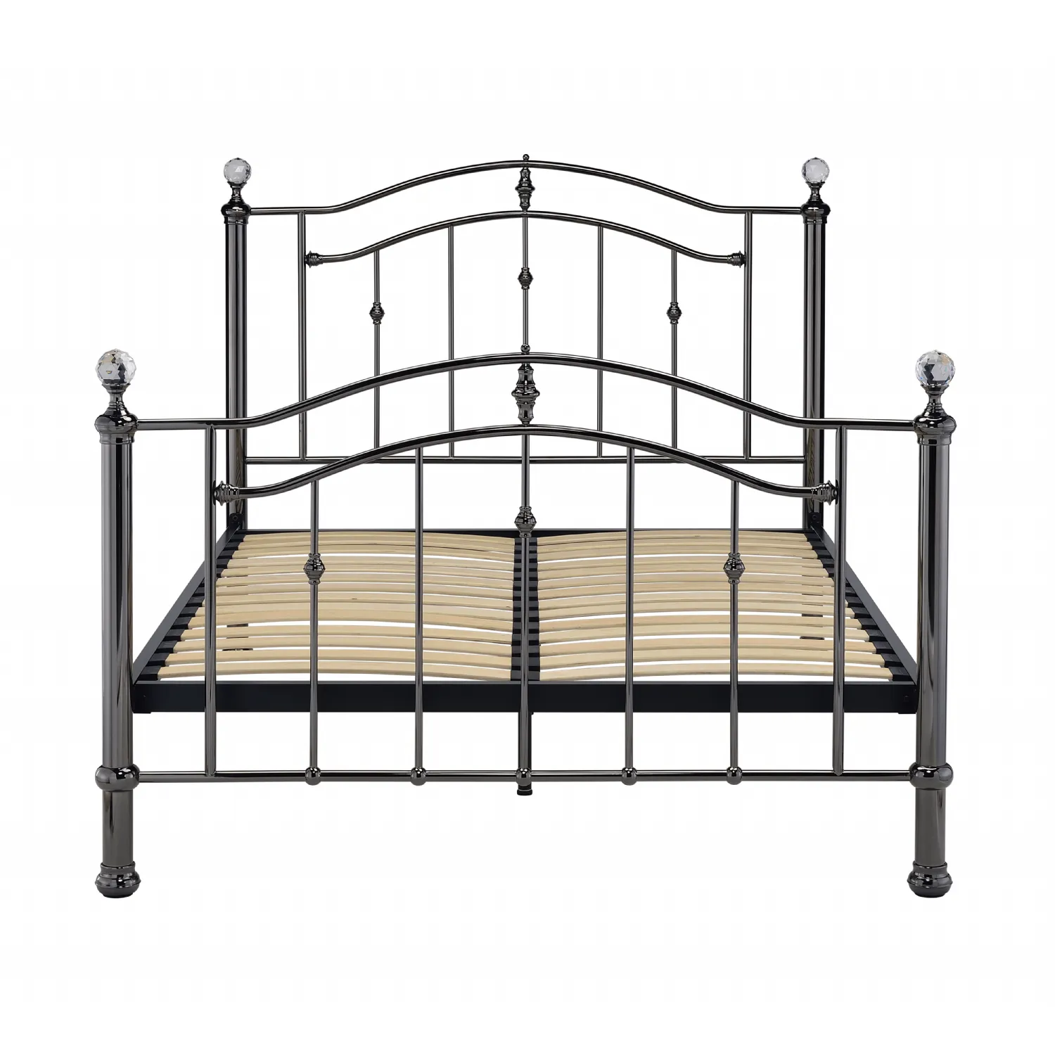 Black Chrome Classic 4ft 6 High End Metal Bed