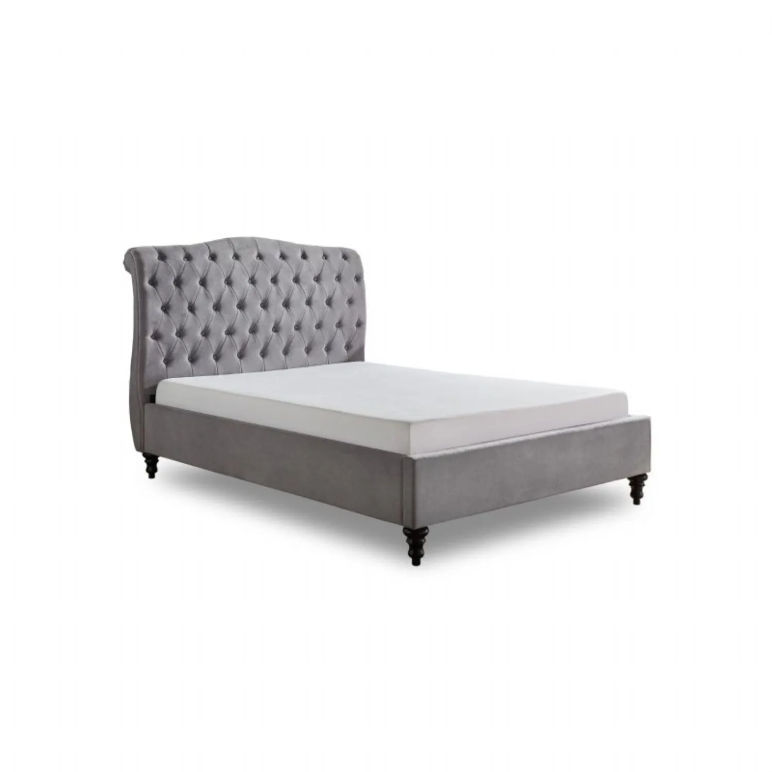 Light Grey Fabric Chesterfield Style 3ft Bed