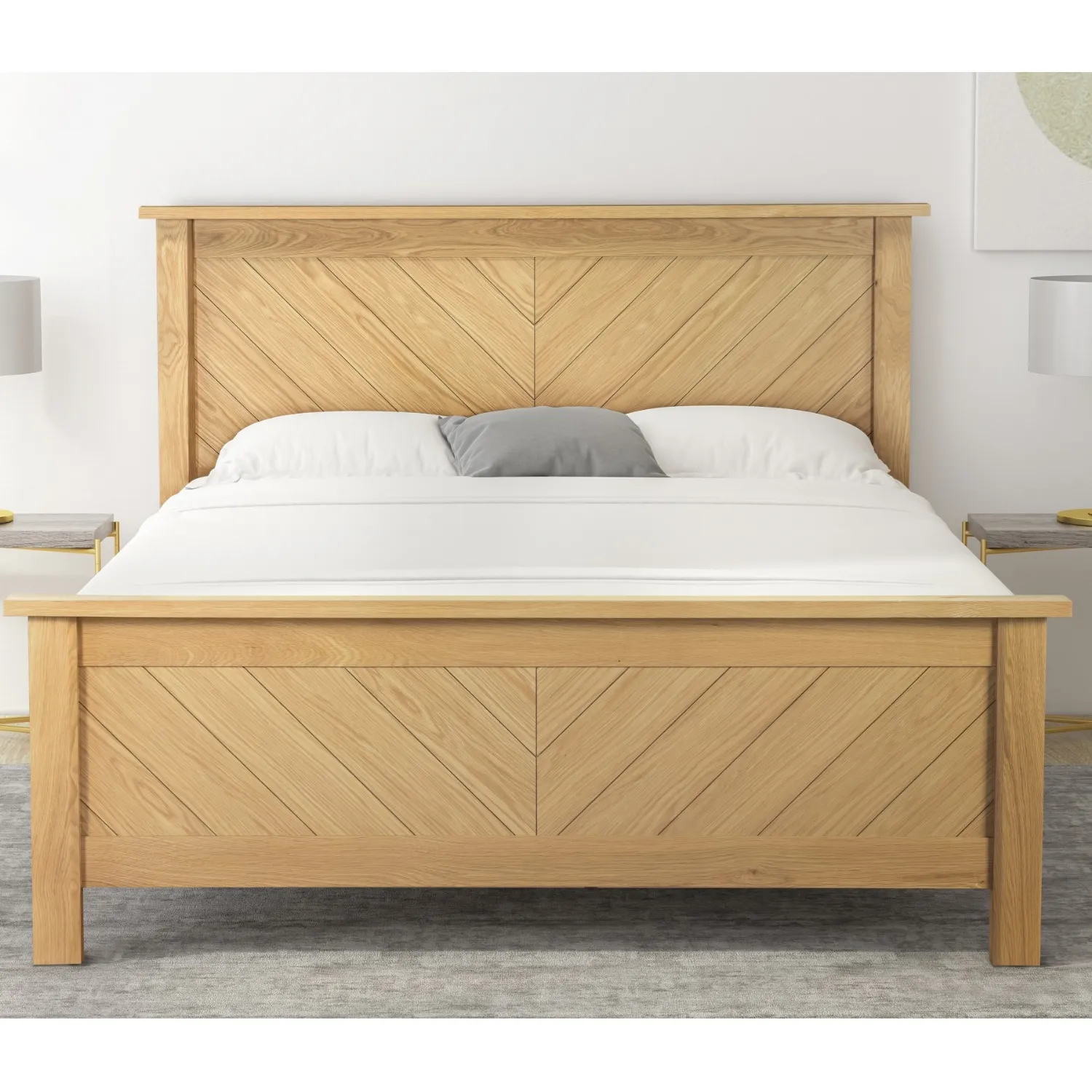 American White Oak 4ft 6 Double Bed