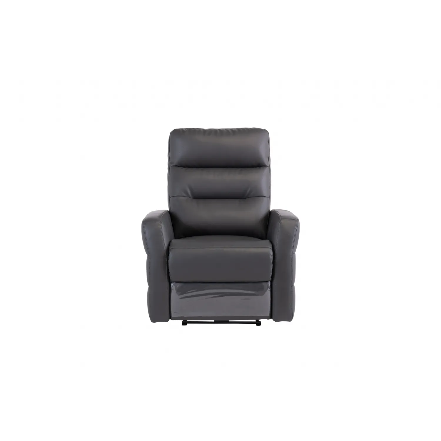 Charcoal Grey Leather Electric Recliner Armchair