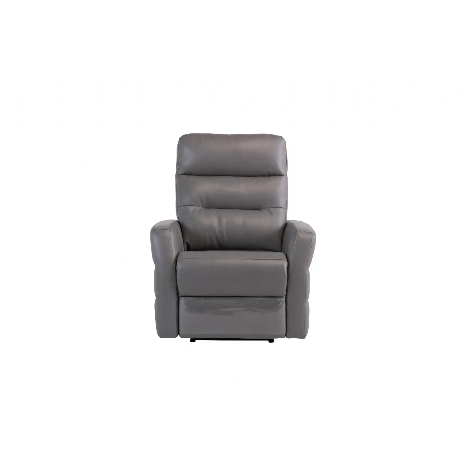 Light Grey Leather Electric Recliner Armchair