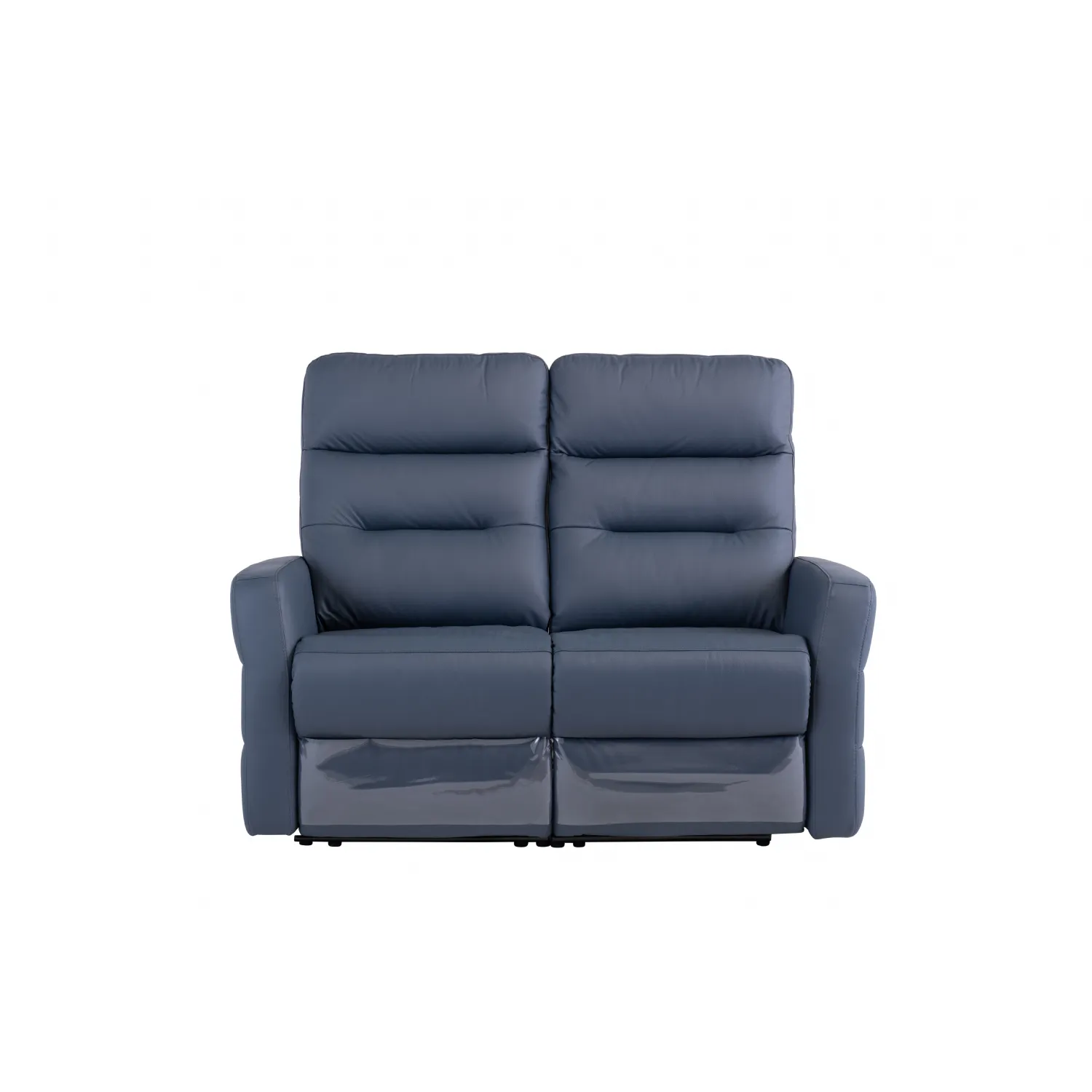 Blue Leather Electric Recliner 2 Seat Sofa