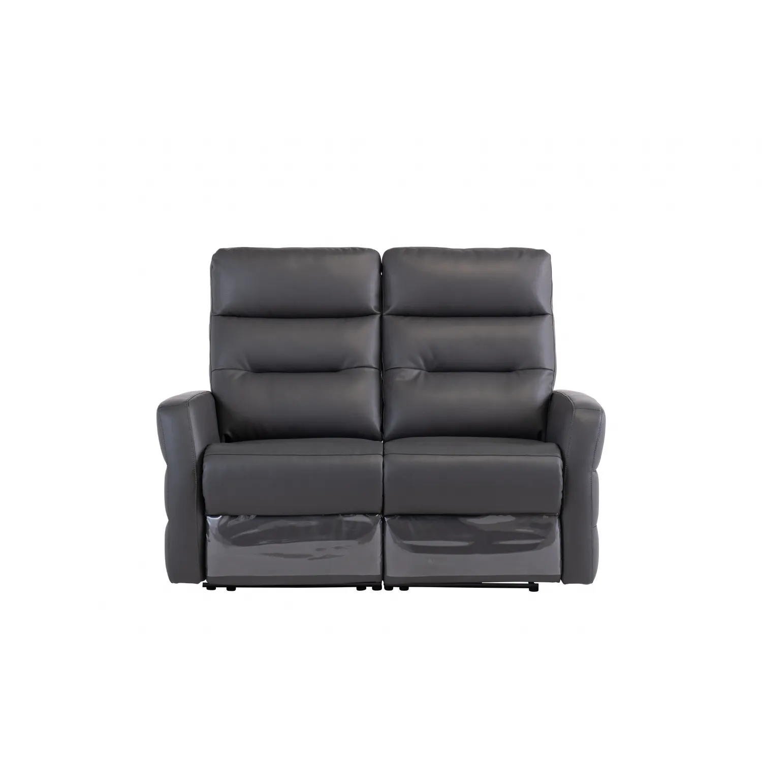 Charcoal Grey Leather Electric Recliner 2 Seat Sofa