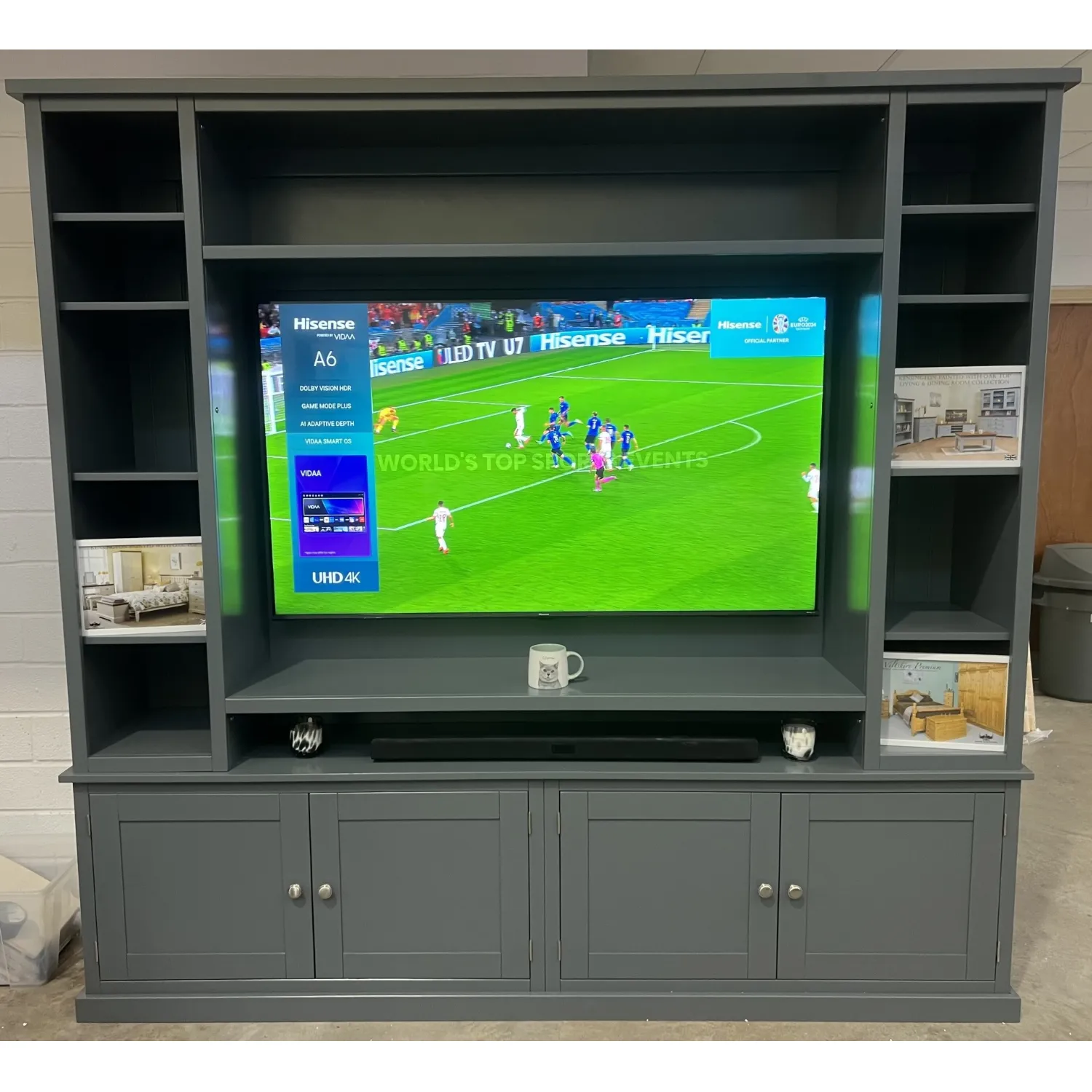 Bespoke Painted Display and Media TV Cabinet