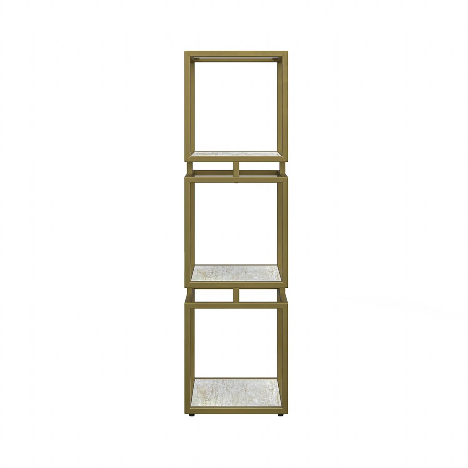 3 Tier Square Display Unit Cream And Gold