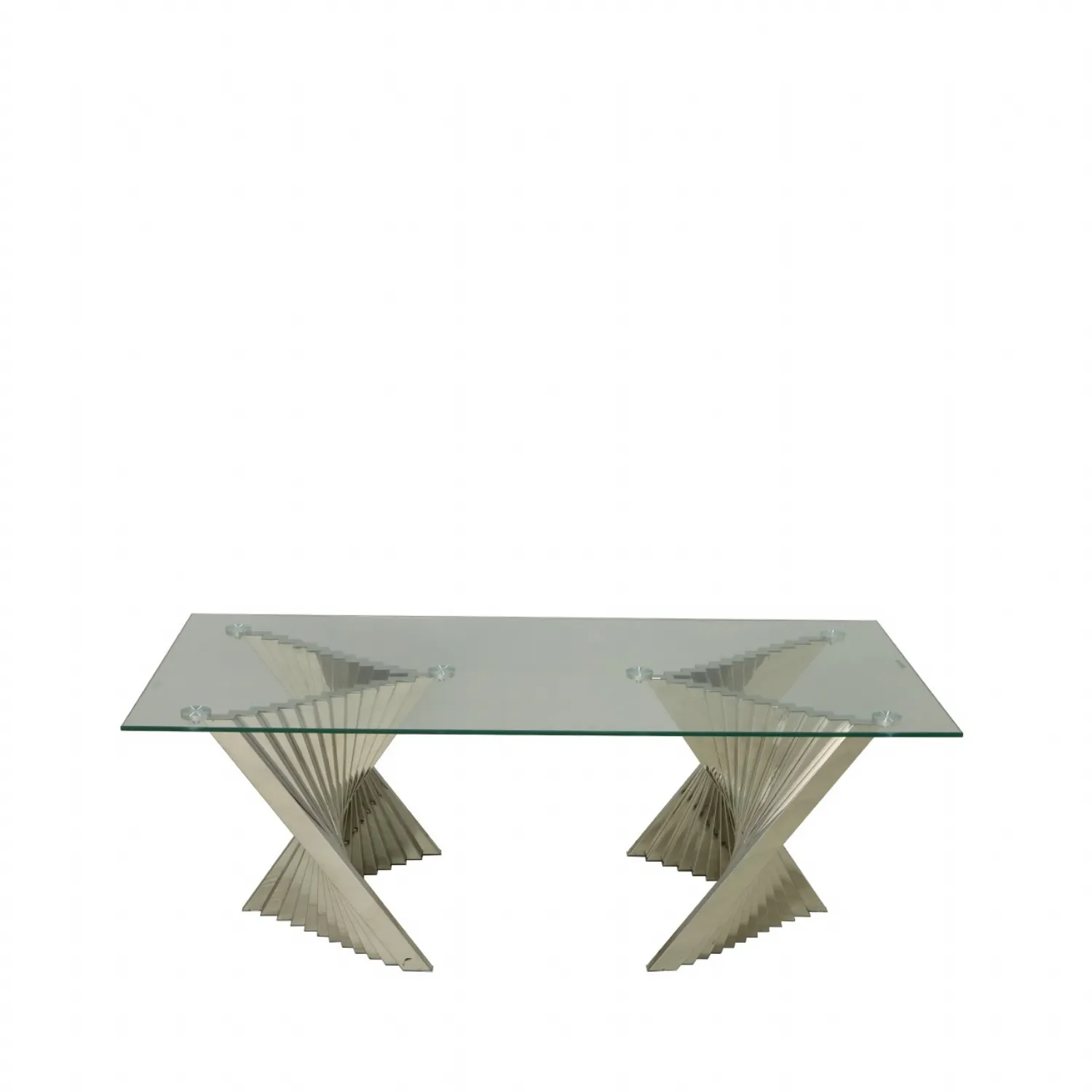 Lucille Stainless Steel Coffee Table With Clear