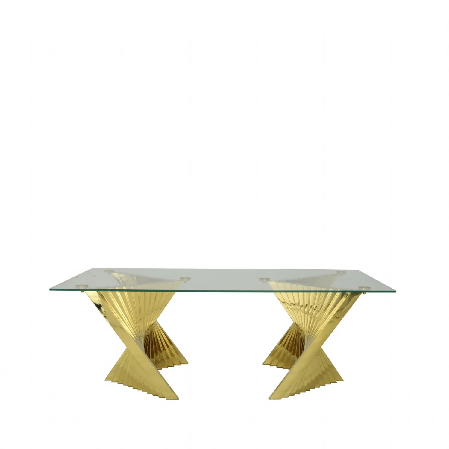 Lucille Gold Metal Coffee Table With Clear