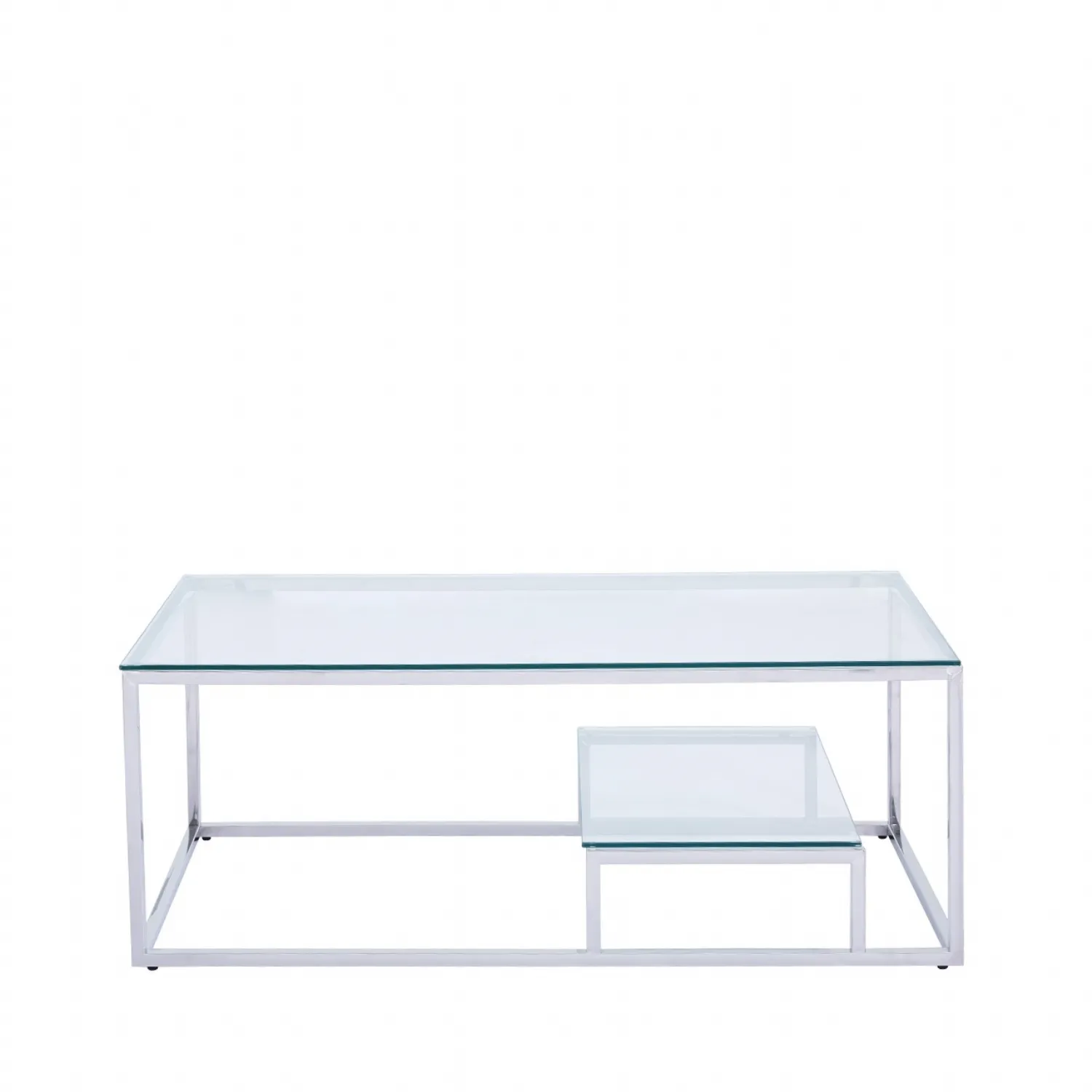 Harry 2tier Coffee Table Stainless Steel Glass Top