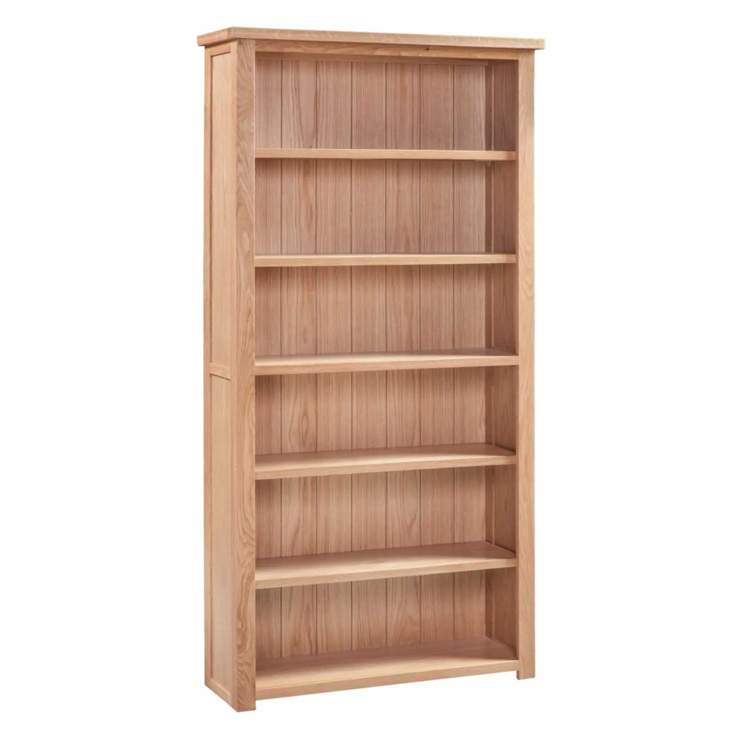 Large Tall Light Oak Bookcase 5 Shelves Moderna Collection