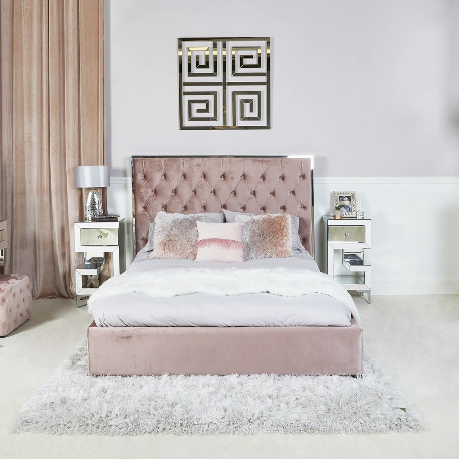 Rose Pink King Size Bed Frame