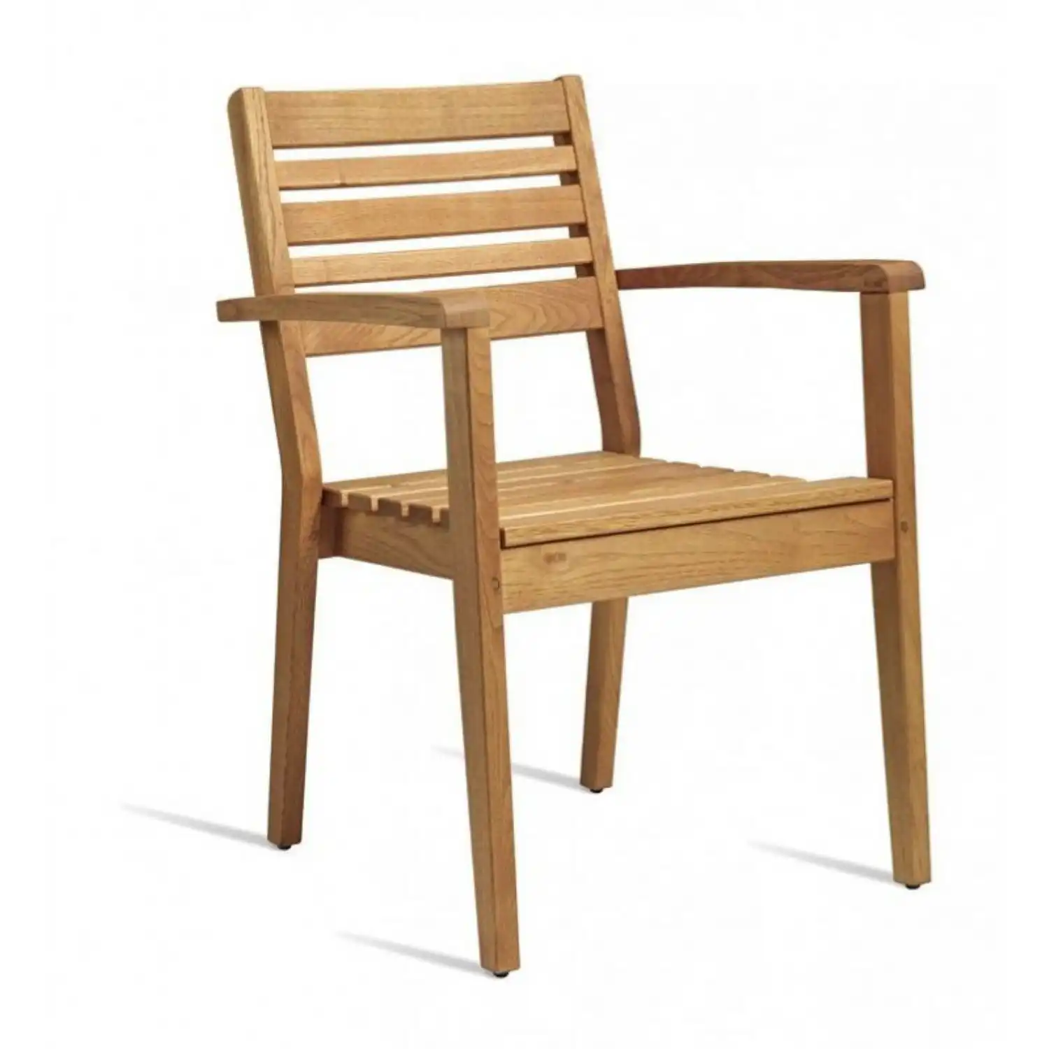 Morton Stackable Robinia Wood Arm Chair