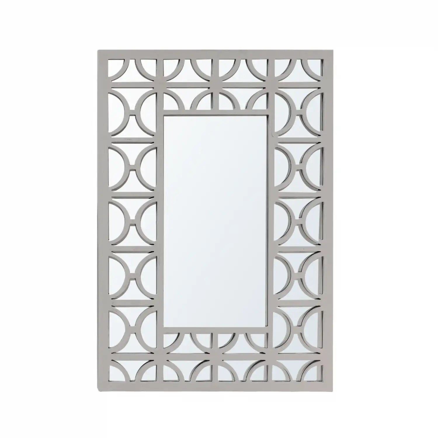 Grey Geometric Circle Rectangular Wall Mirror