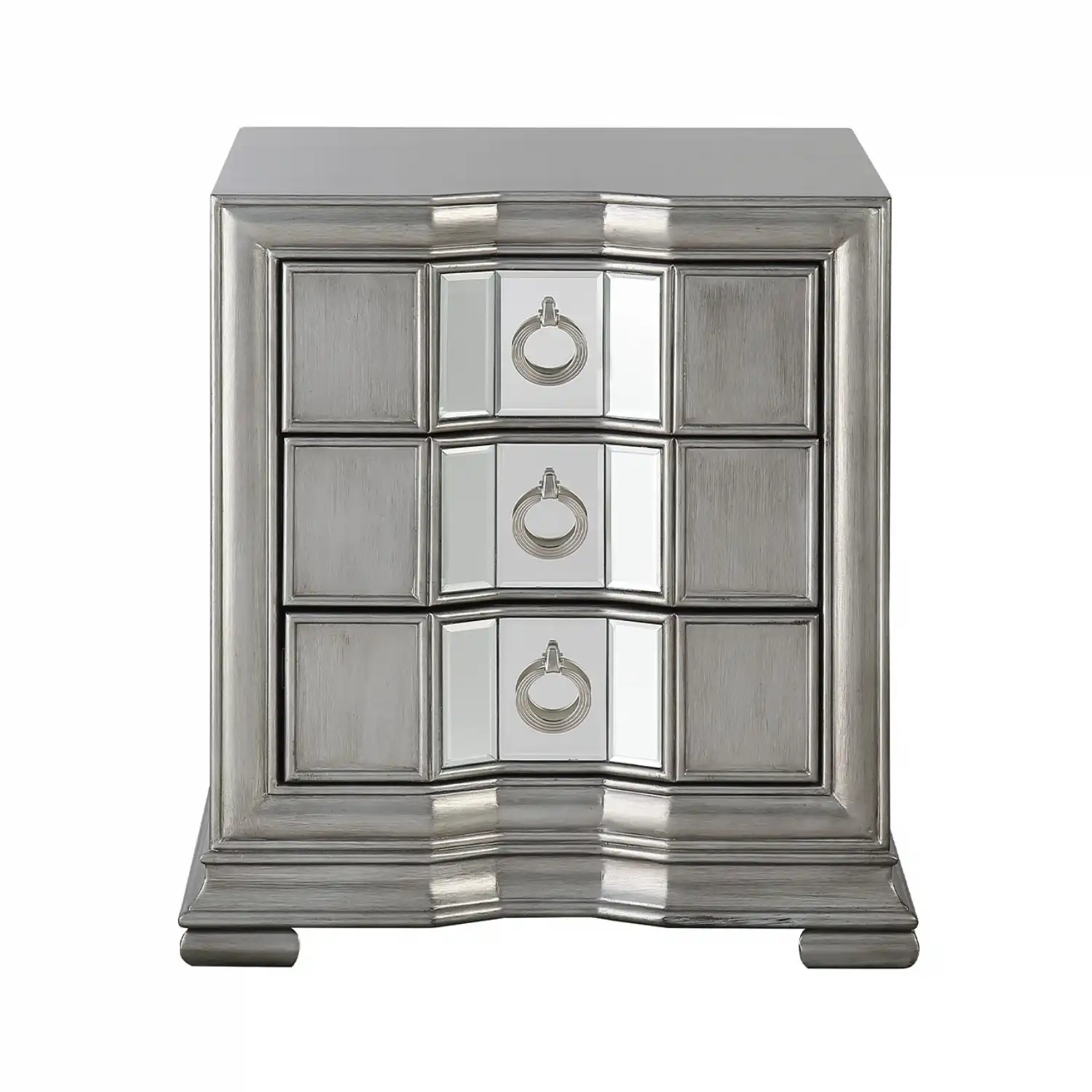 Mirror Grey 3 Drawer Cabinet